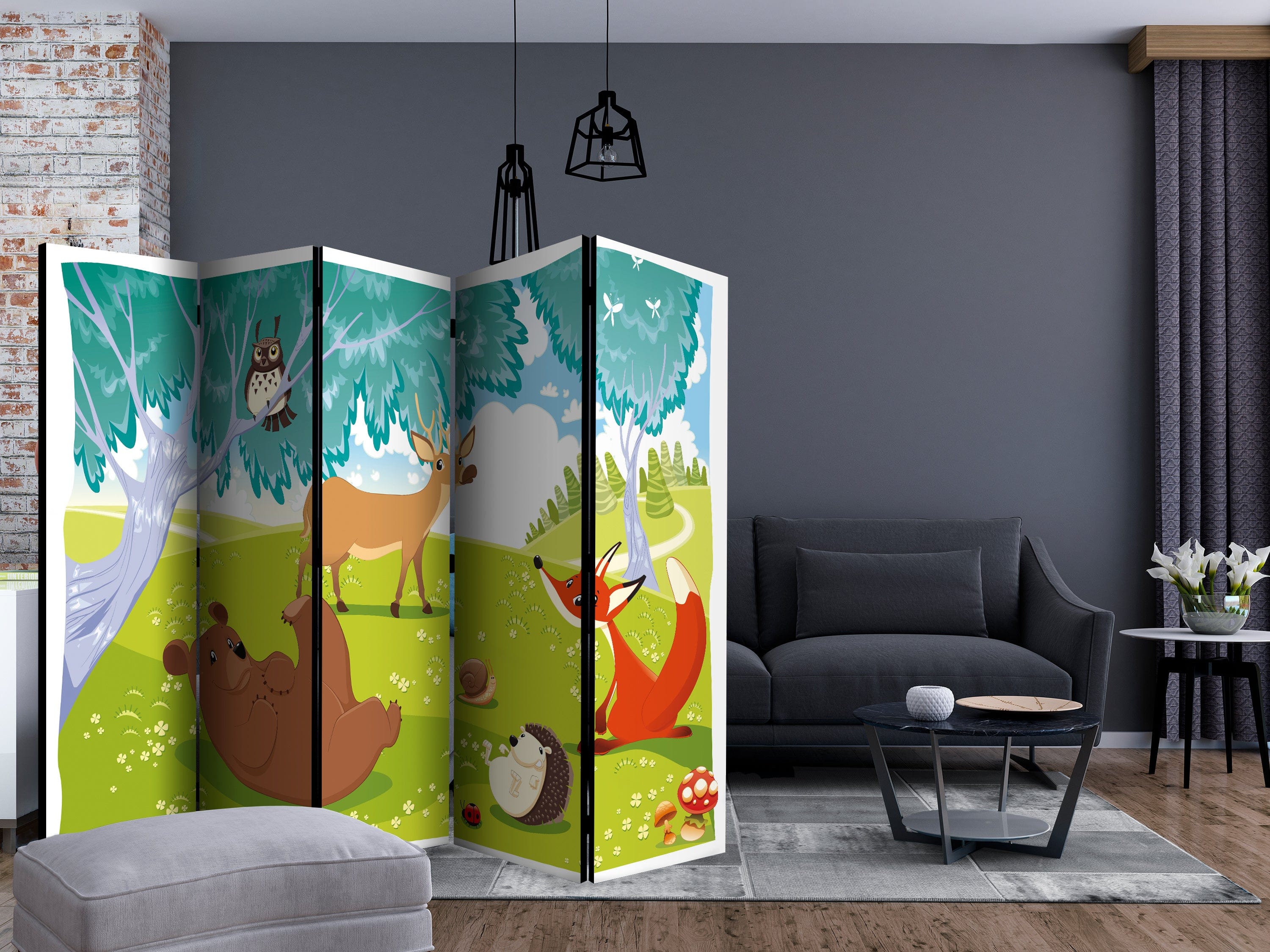 Aizslietnis 5-daļīgs - Jautrie dzīvnieki (225x172cm) 225x172 cm Home Trends