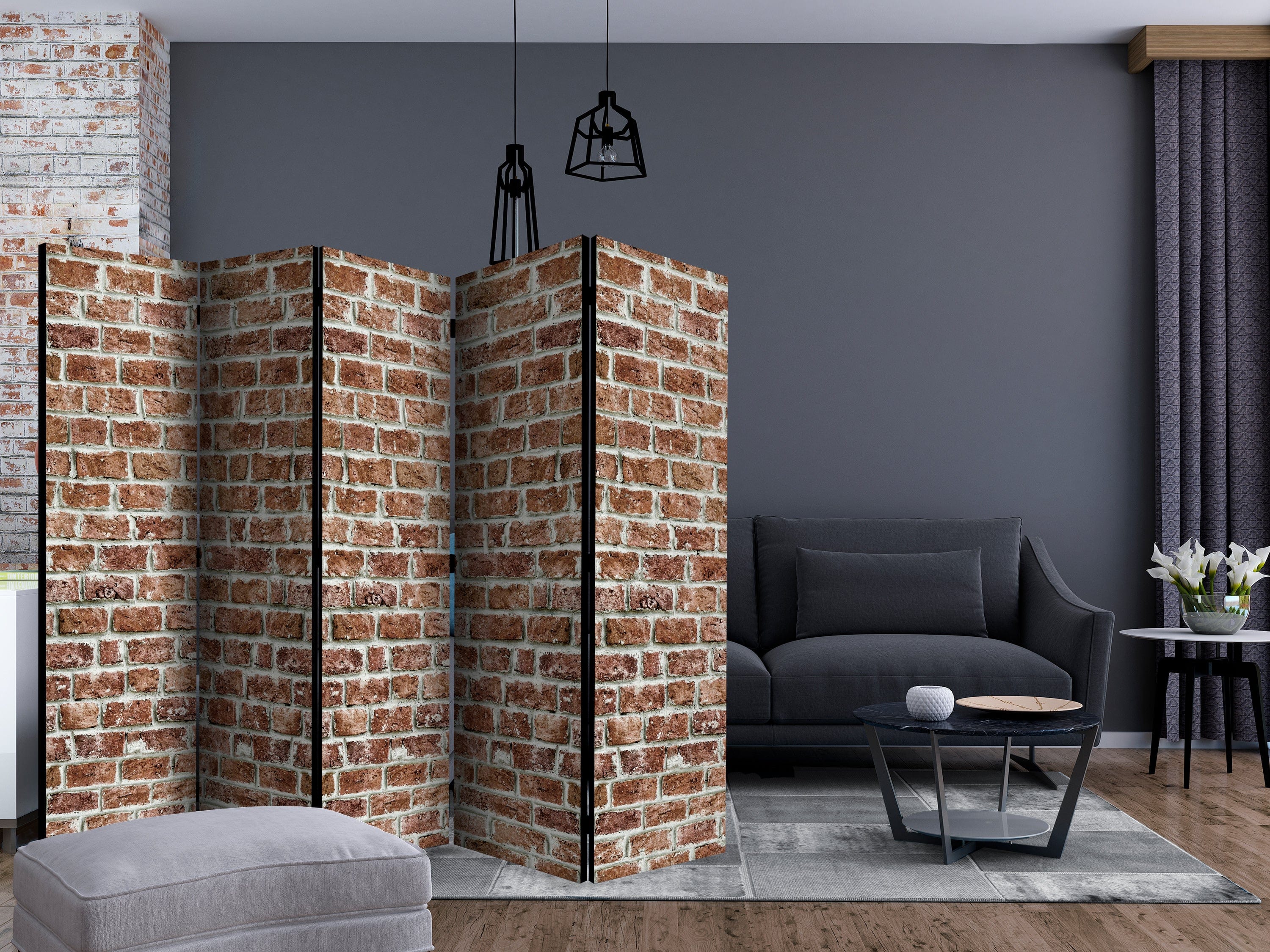 Aizslietnis 5-daļīgs - Ķieģeļu starpsiena (225x172cm) 225x172 cm Home Trends