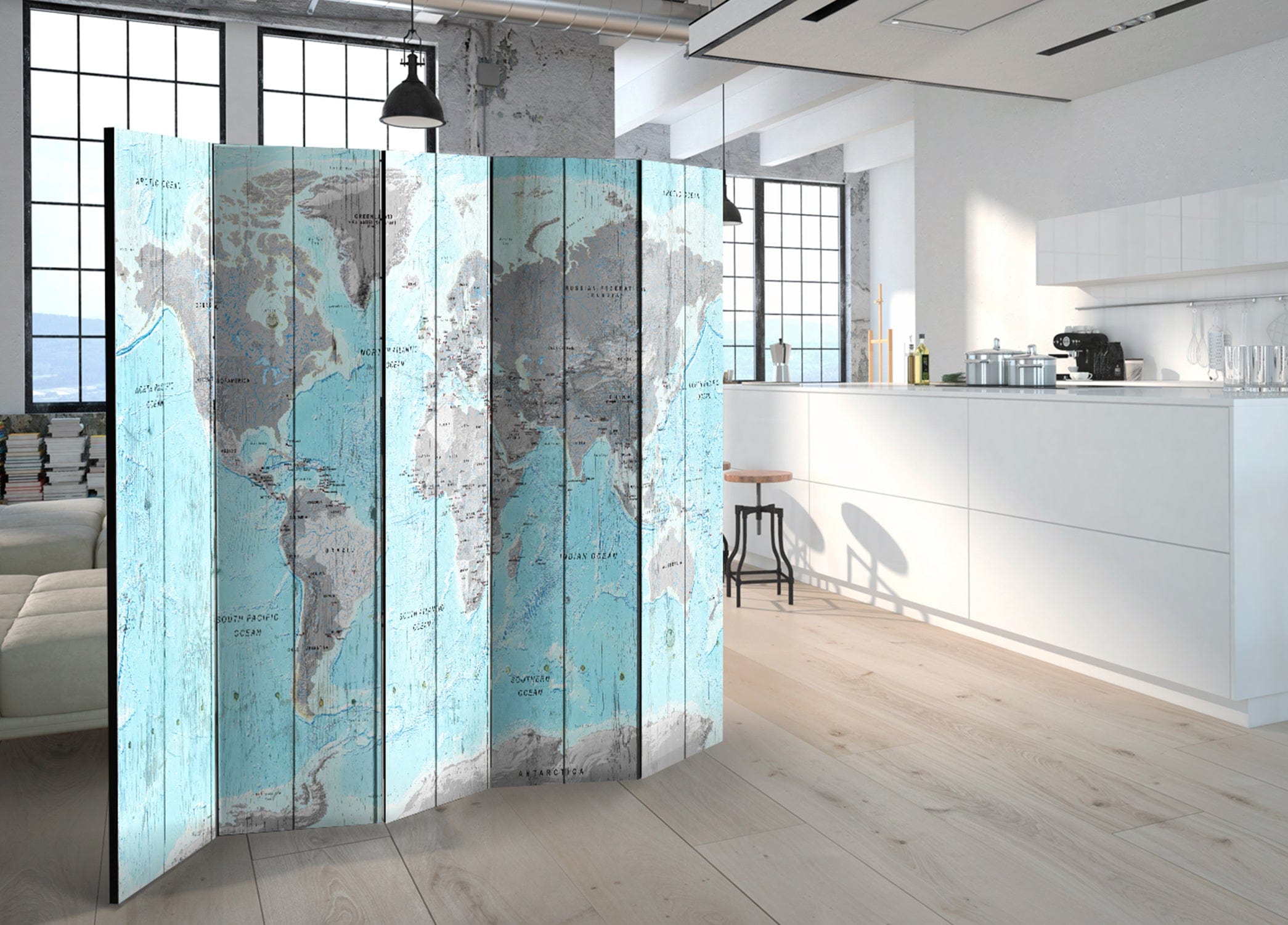 Aizslietnis 5-daļīgs - Koka ceļojumi (225x172cm) 225x172 cm Home Trends