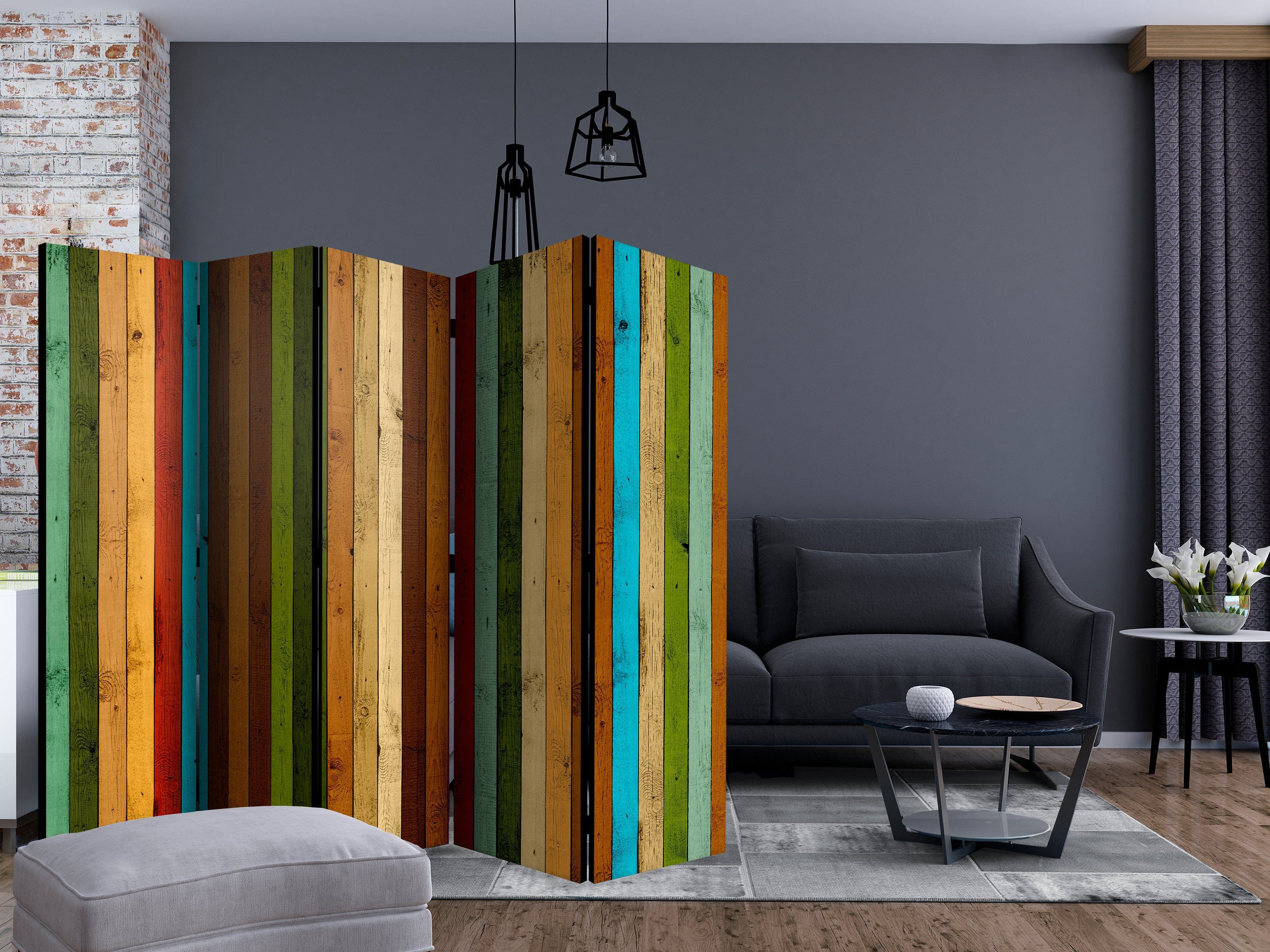Aizslietnis 5-daļīgs - Koka varavīksne (225x172cm) 225x172 cm Home Trends