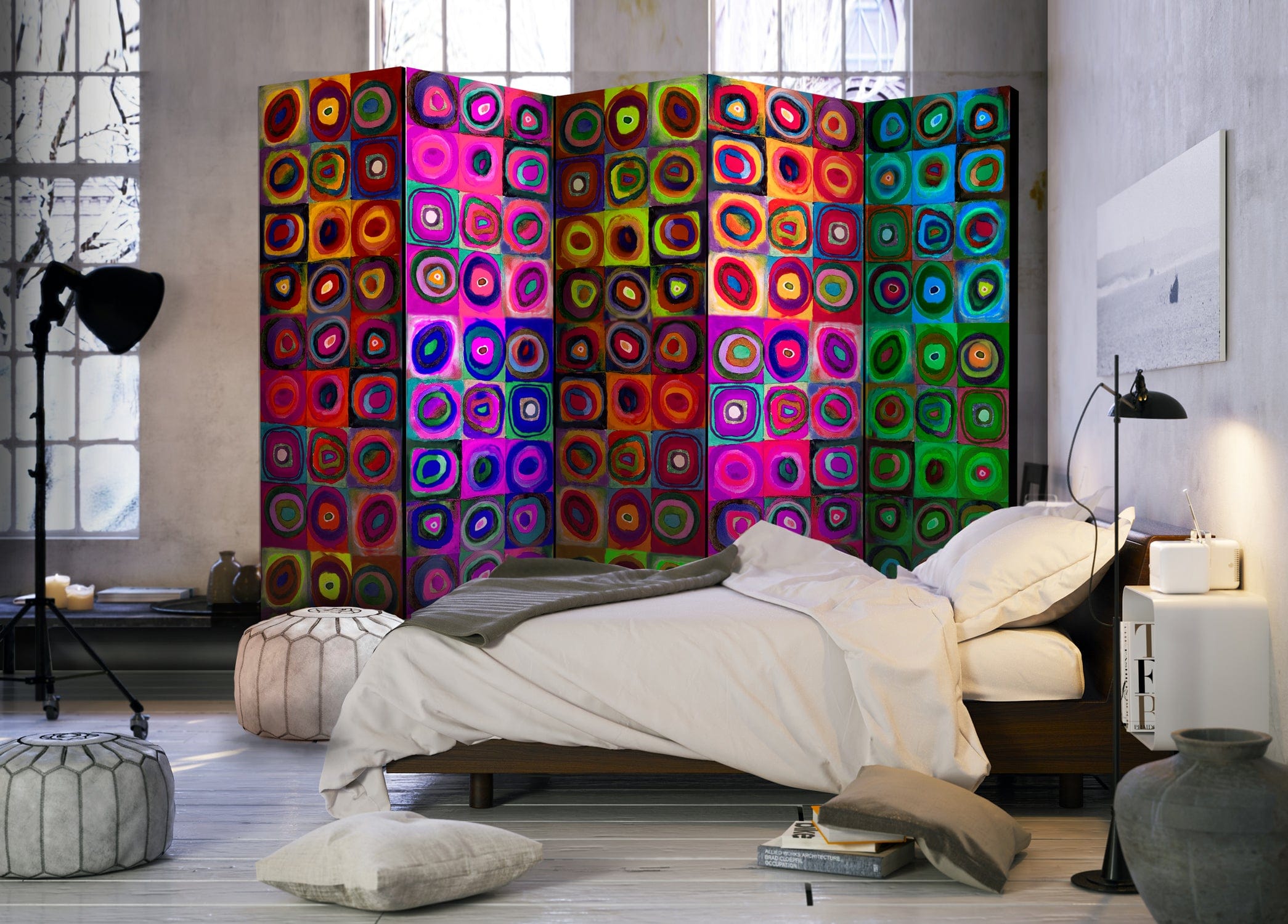 Aizslietnis 5-daļīgs - Krāsaina abstraktā māksla (225x172cm) 225x172 cm Home Trends