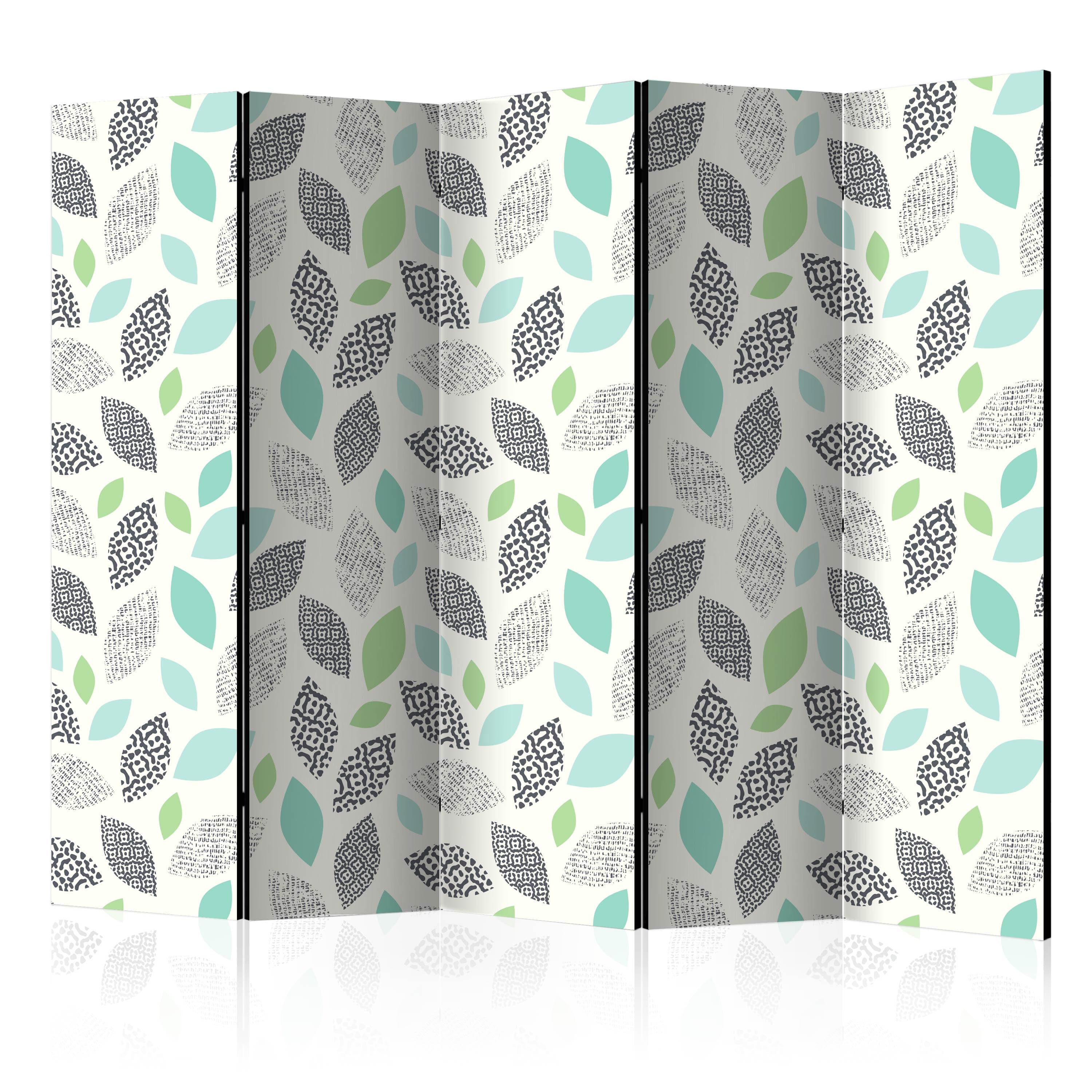Aizslietnis 5-daļīgs - Lapas ar rakstu (225x172cm) 225x172 cm Home Trends