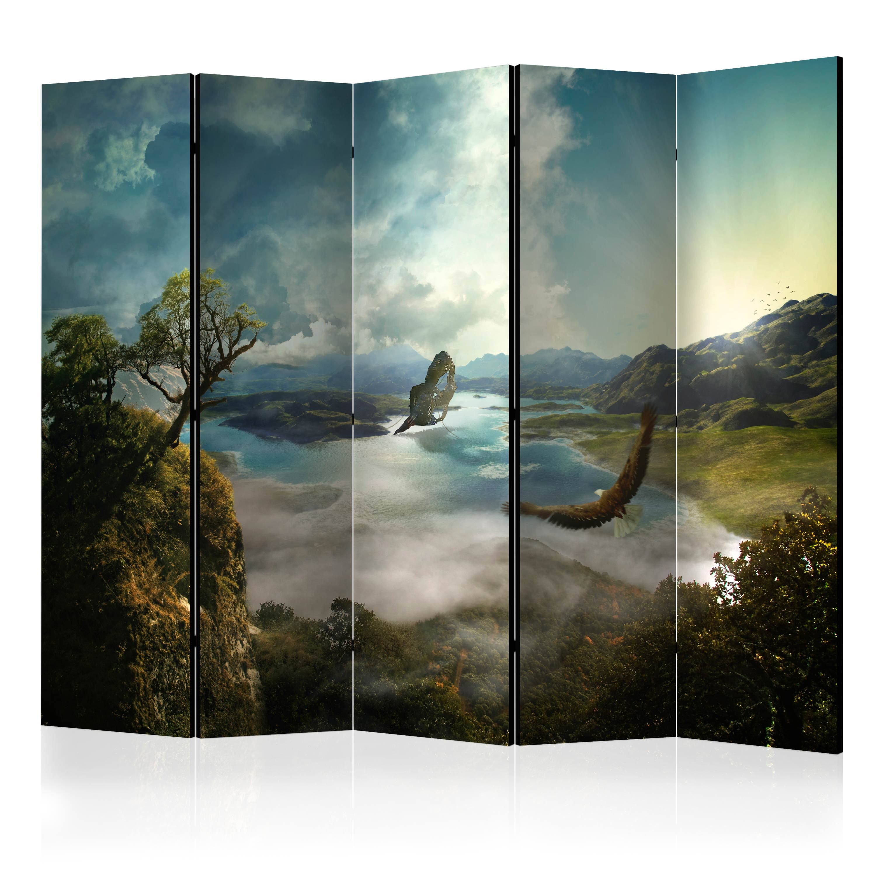 Aizslietnis 5-daļīgs - Lidojums virs ezera (225x172cm) 225x172 cm Home Trends