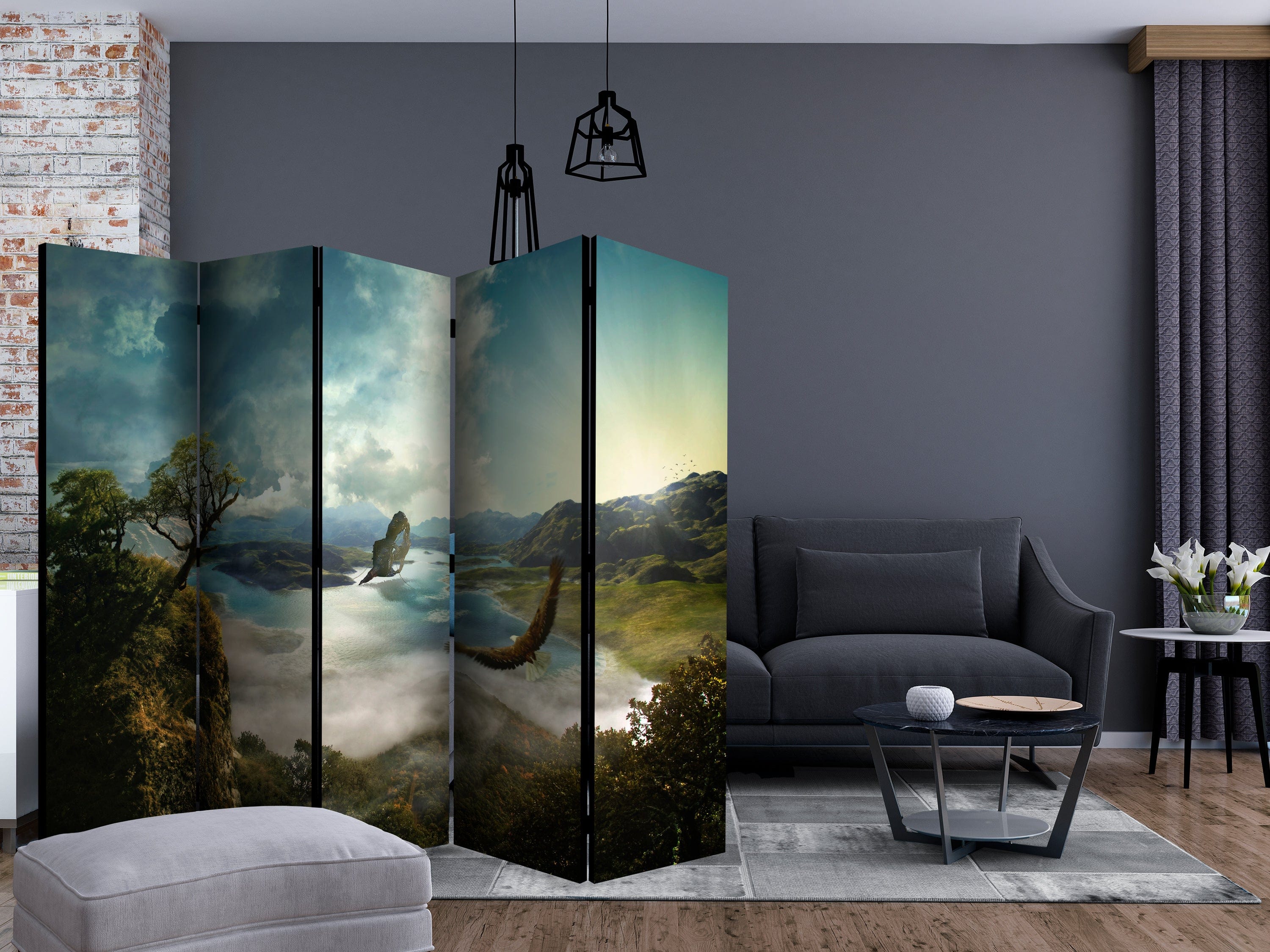 Aizslietnis 5-daļīgs - Lidojums virs ezera (225x172cm) 225x172 cm Home Trends