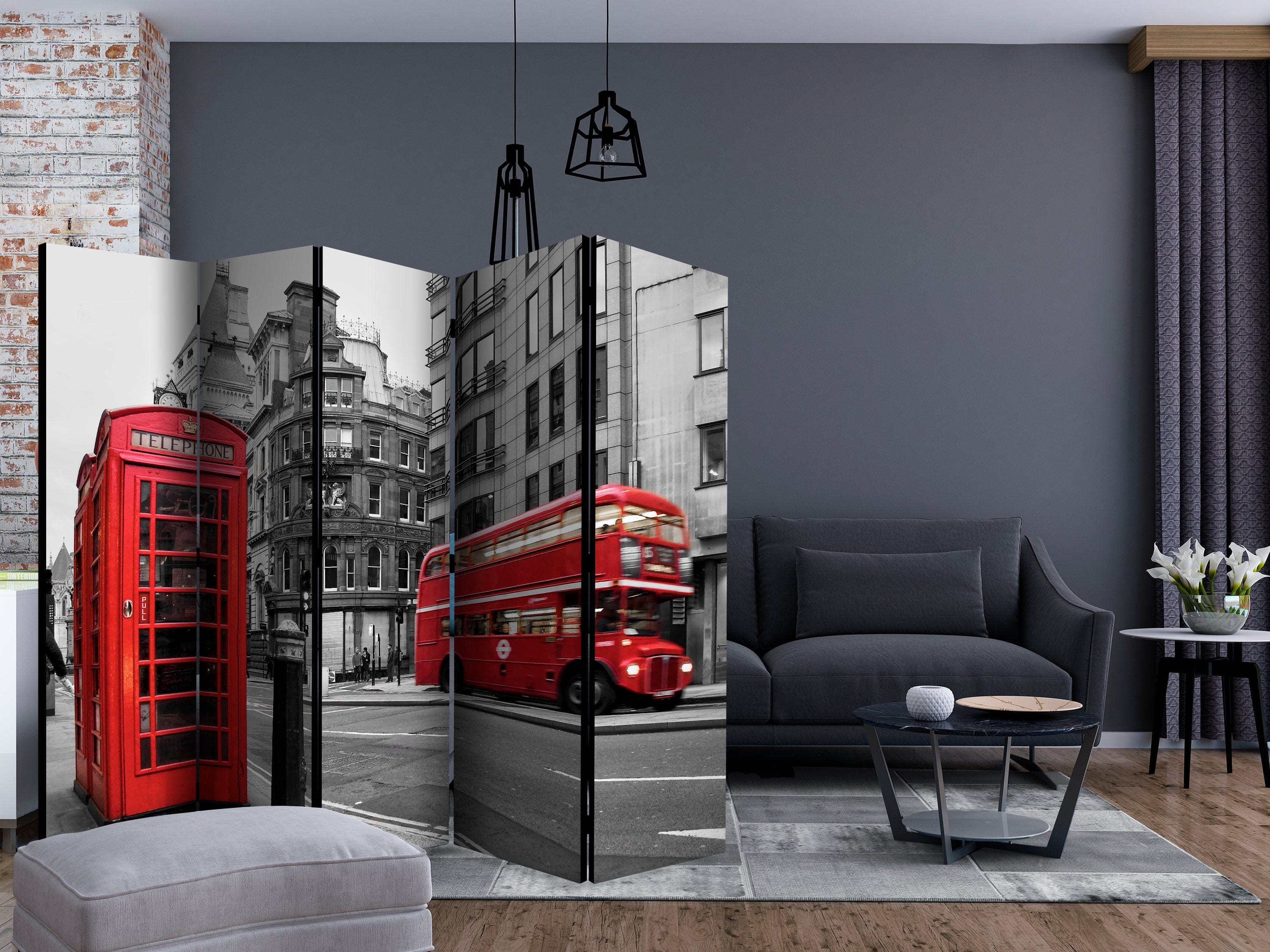 Aizslietnis 5-daļīgs - Londonas simboli (225x172cm) 225x172 cm Home Trends