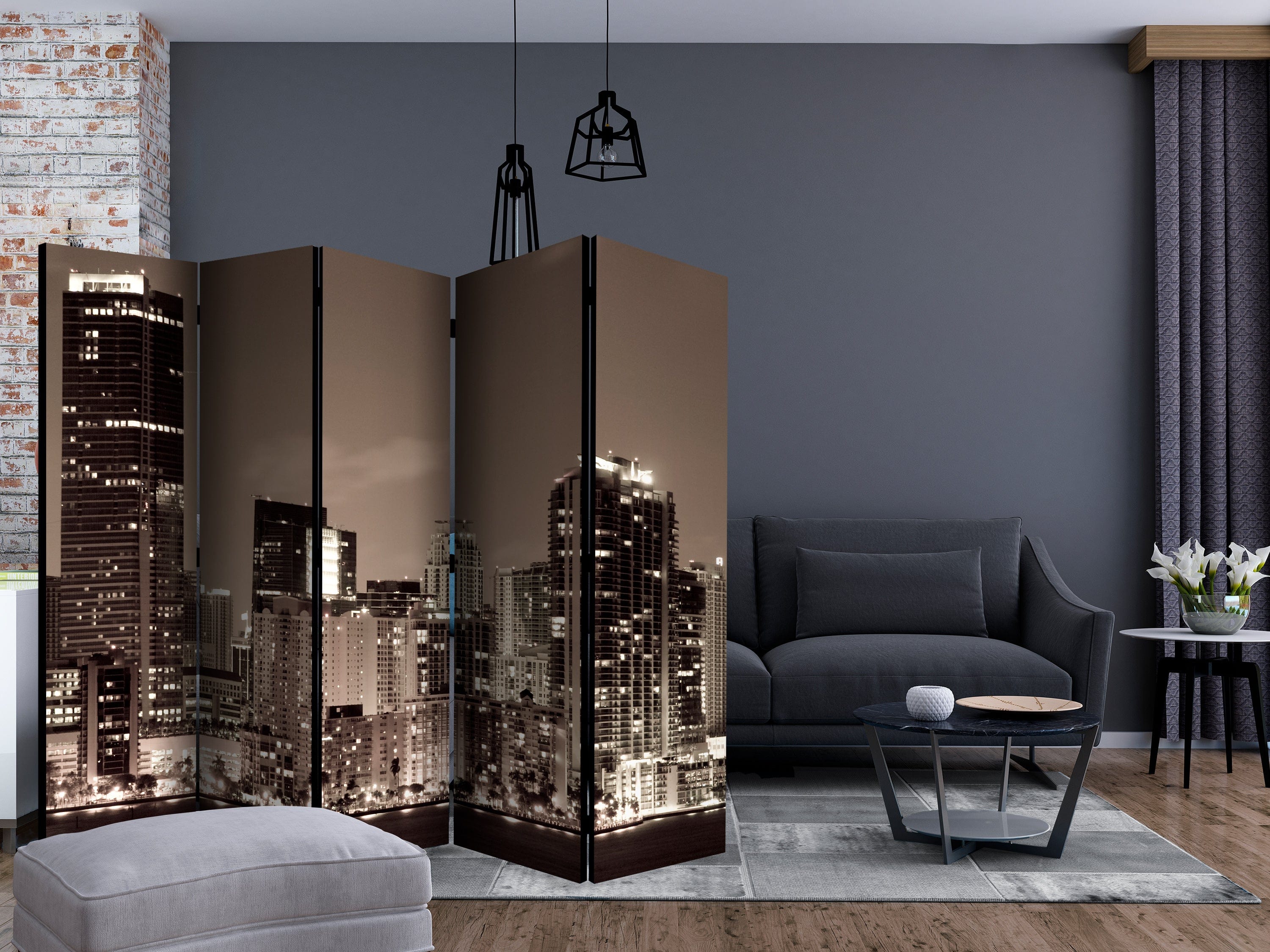 Aizslietnis 5-daļīgs - Maiami sepijas krāsā (225x172cm) 225x172 cm Home Trends