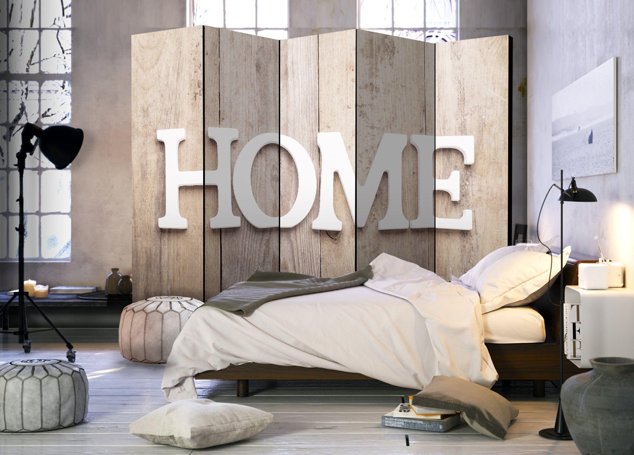 Aizslietnis 5-daļīgs - Māja uz koka dēļiem (225x172cm) 225x172 cm Home Trends