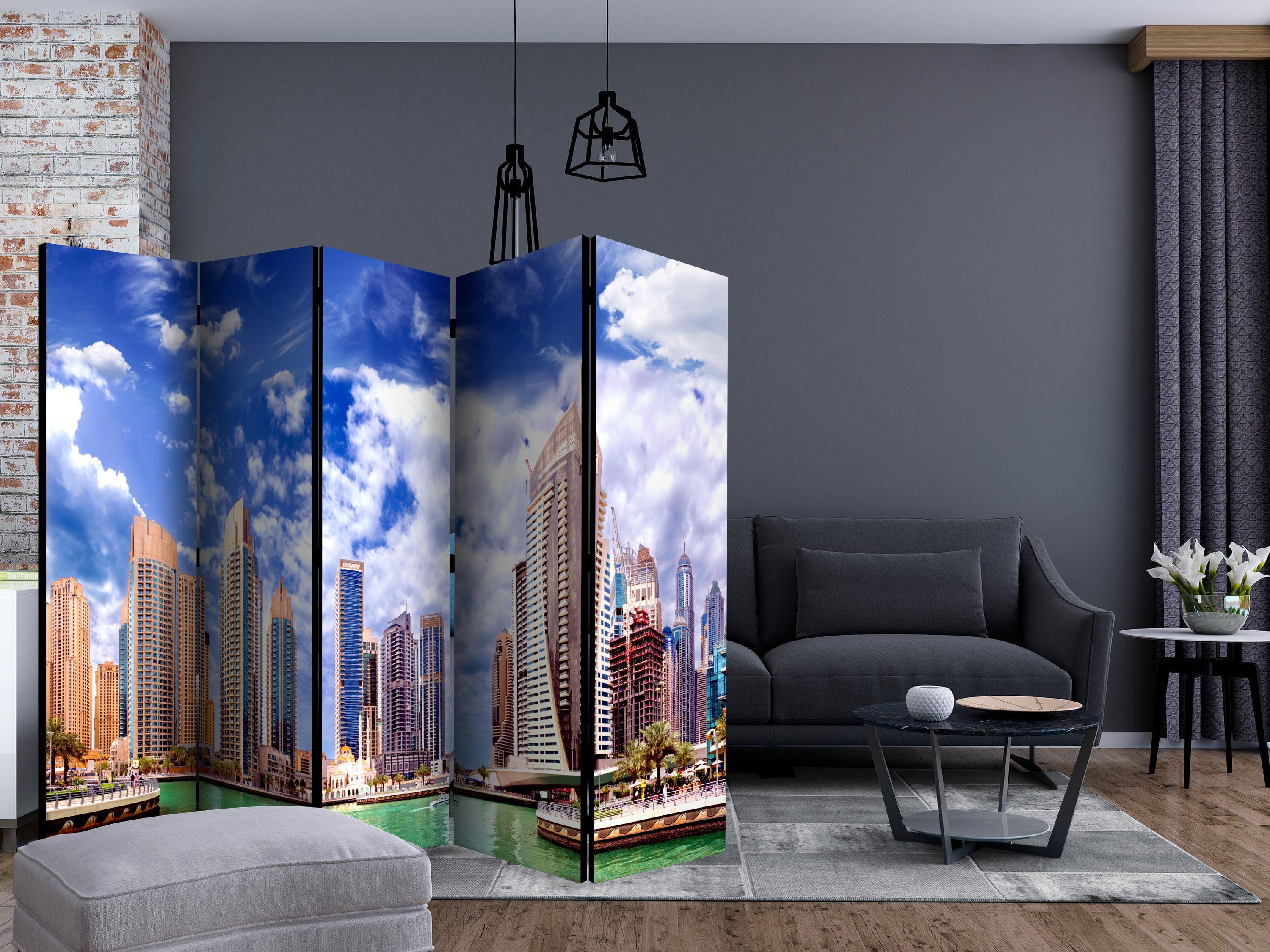Aizslietnis 5-daļīgs - Mākoņi virs Dubaijas (225x172cm) 225x172 cm Home Trends