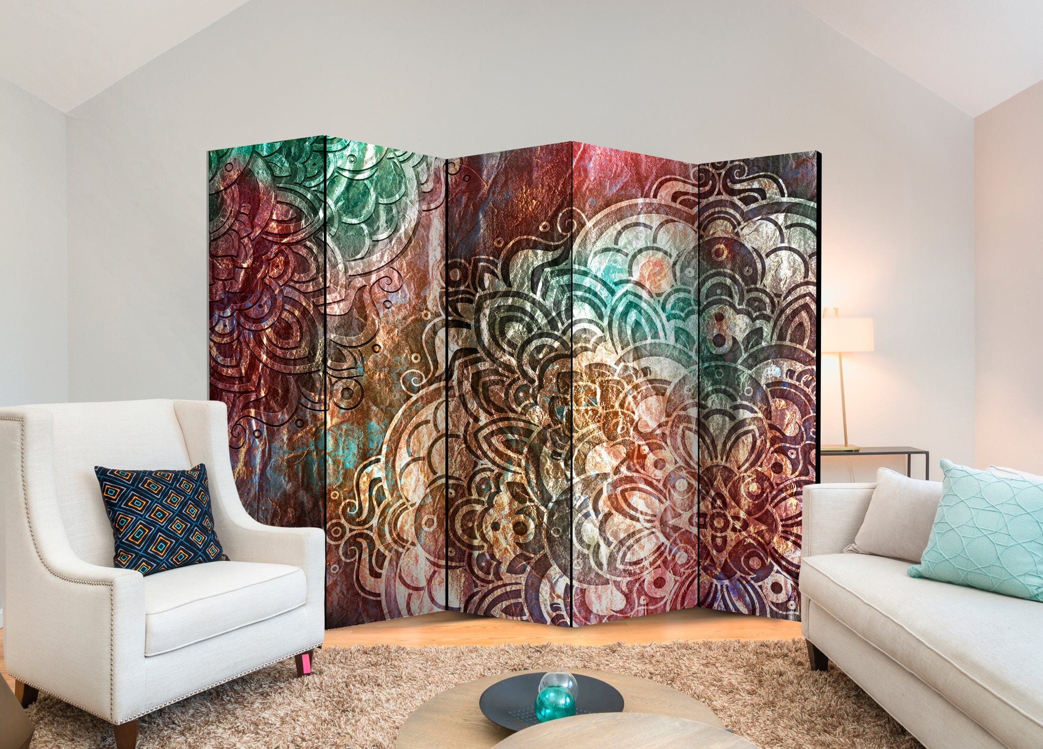 Aizslietnis 5-daļīgs - Mandalas vara dārzs (225x172cm) 225x172 cm Home Trends