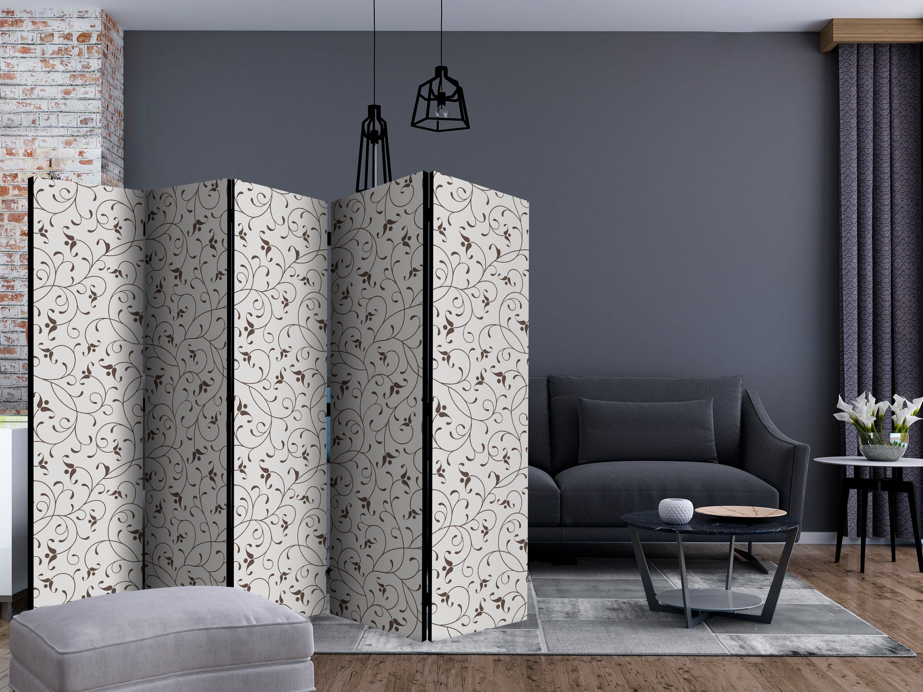 Aizslietnis 5-daļīgs - Melnie zariņi (225x172cm) 225x172 cm Home Trends