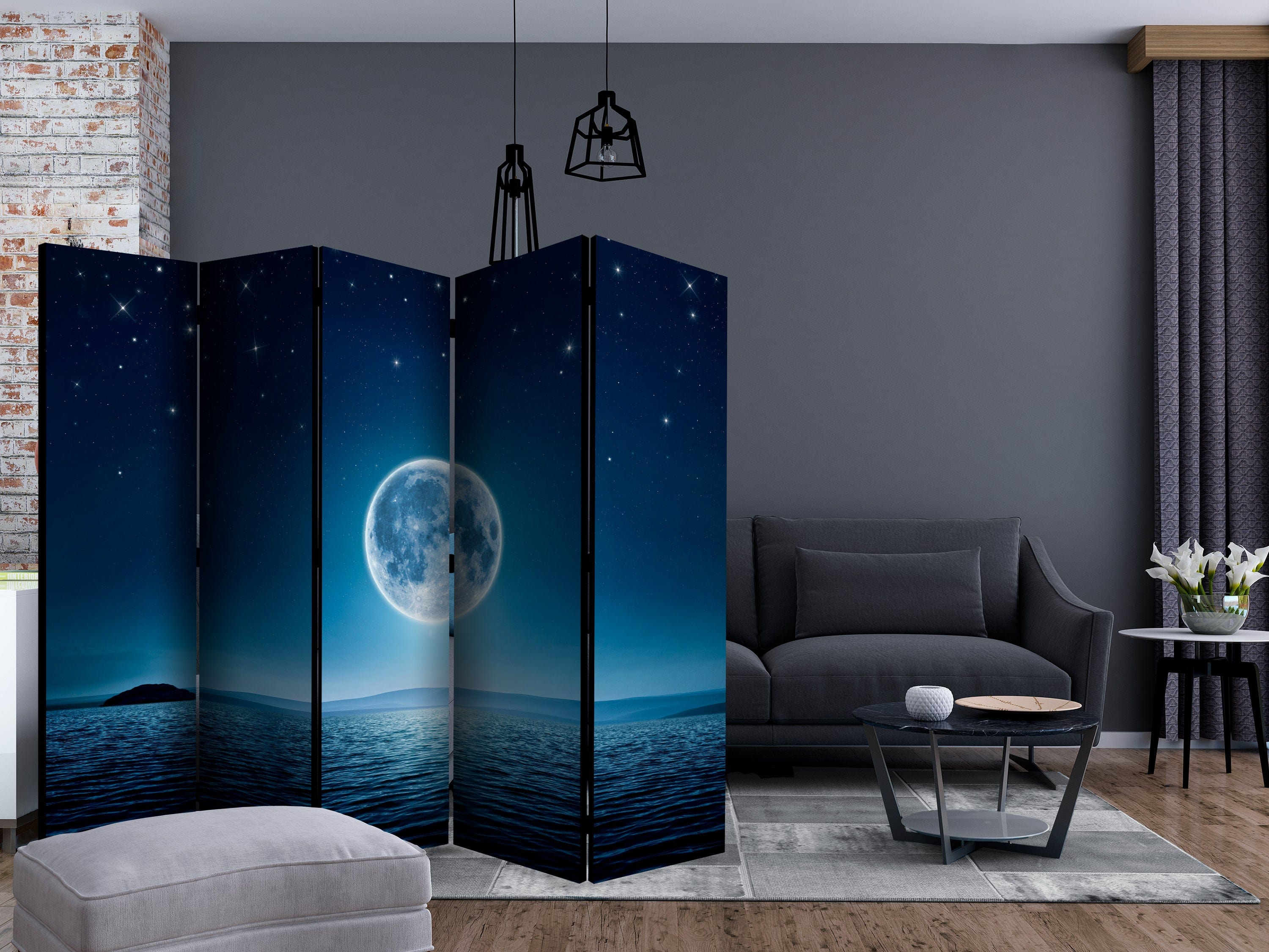 Aizslietnis 5-daļīgs - Mēnesgaismā izgaismota nakts (225x172cm) 225x172 cm Home Trends