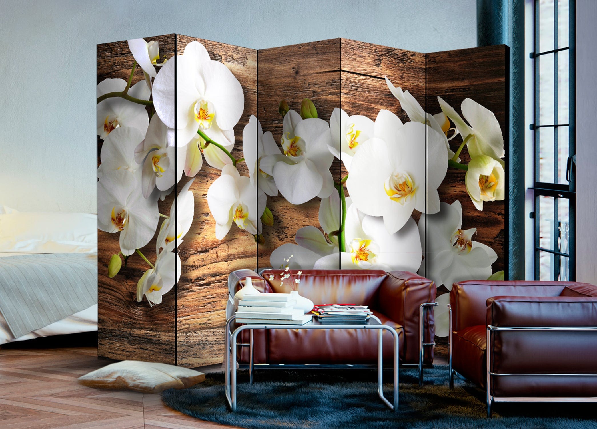Aizslietnis 5-daļīgs - Meža orhideja (225x172cm) 225x172 cm Home Trends