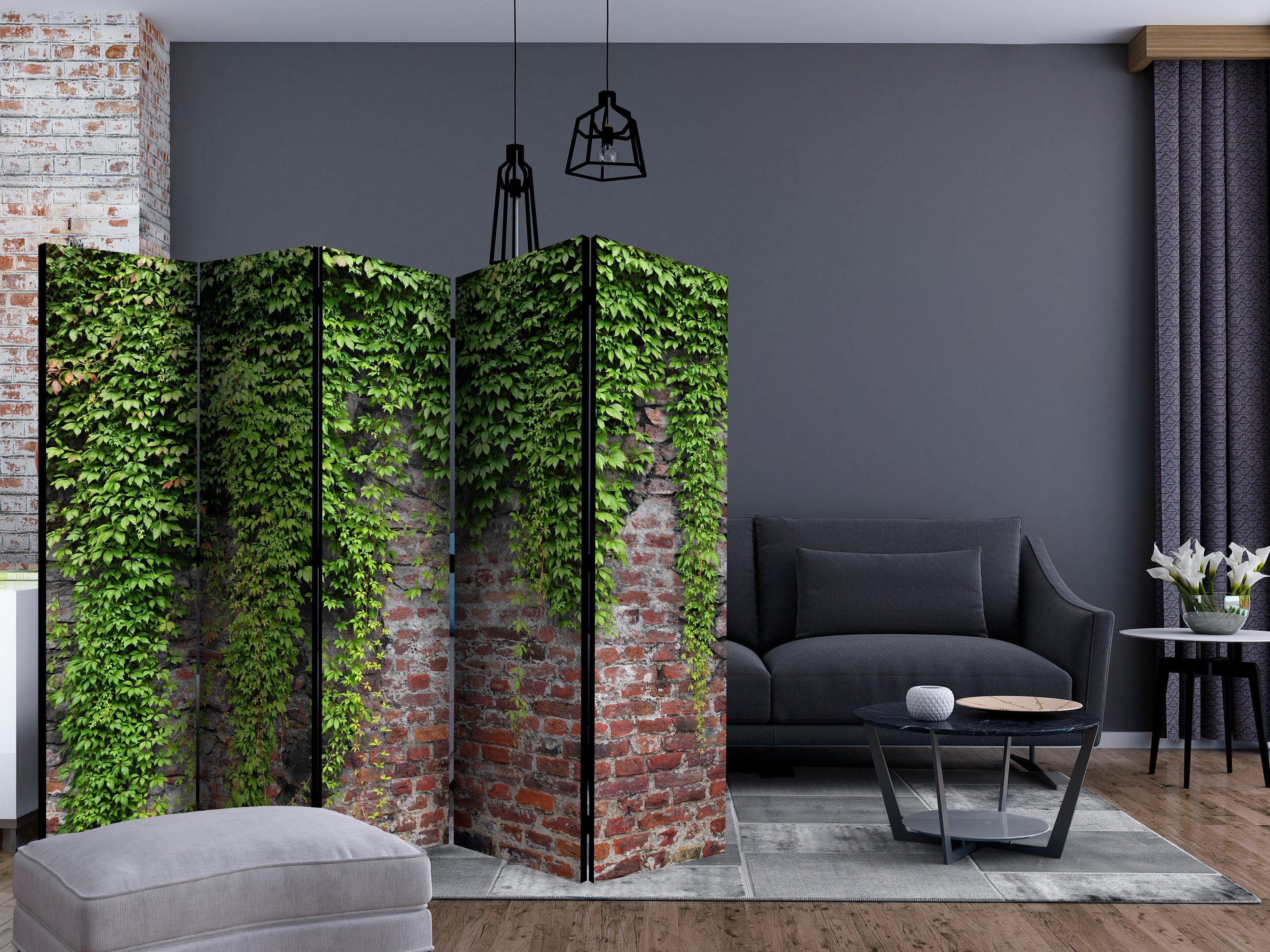 Aizslietnis 5-daļīgs - Mūris un efejas (225x172cm) 225x172 cm Home Trends