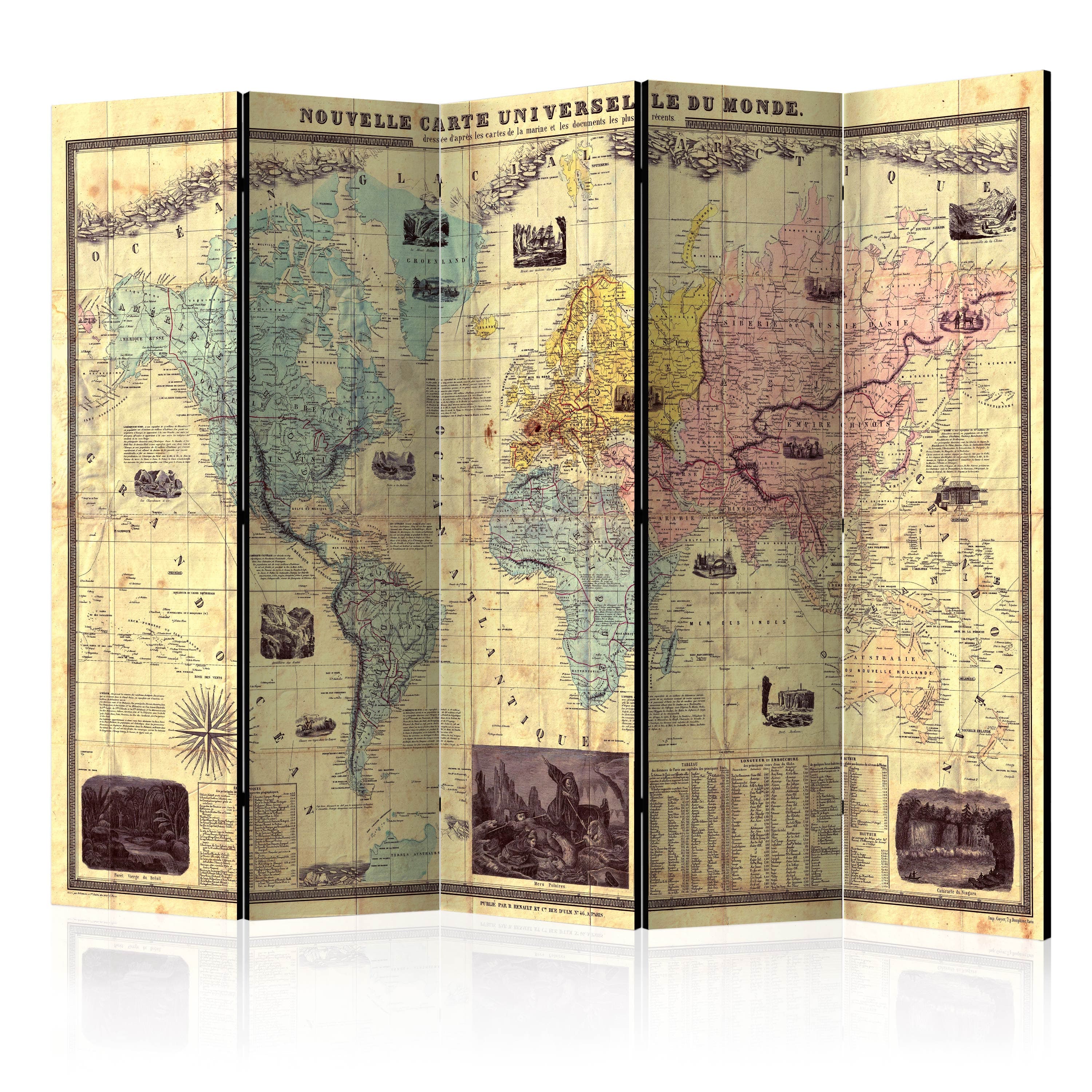 Aizslietnis 5-daļīgs - Nouvelle Carte Du Monde (225x172cm) 225x172 cm Home Trends