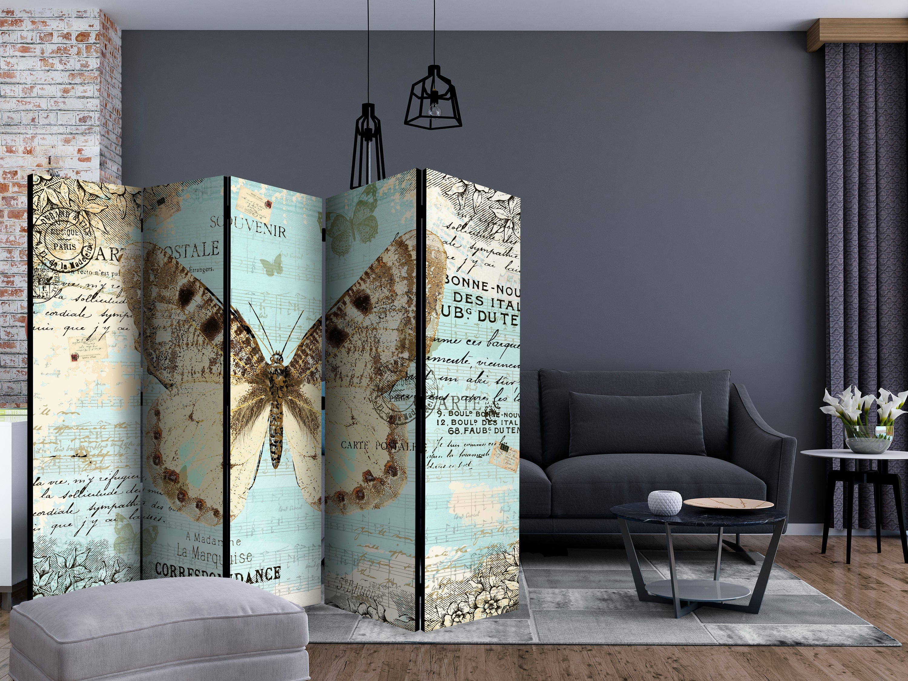 Aizslietnis 5-daļīgs - Pastkarte ar tauriņu (225x172cm) 225x172 cm Home Trends