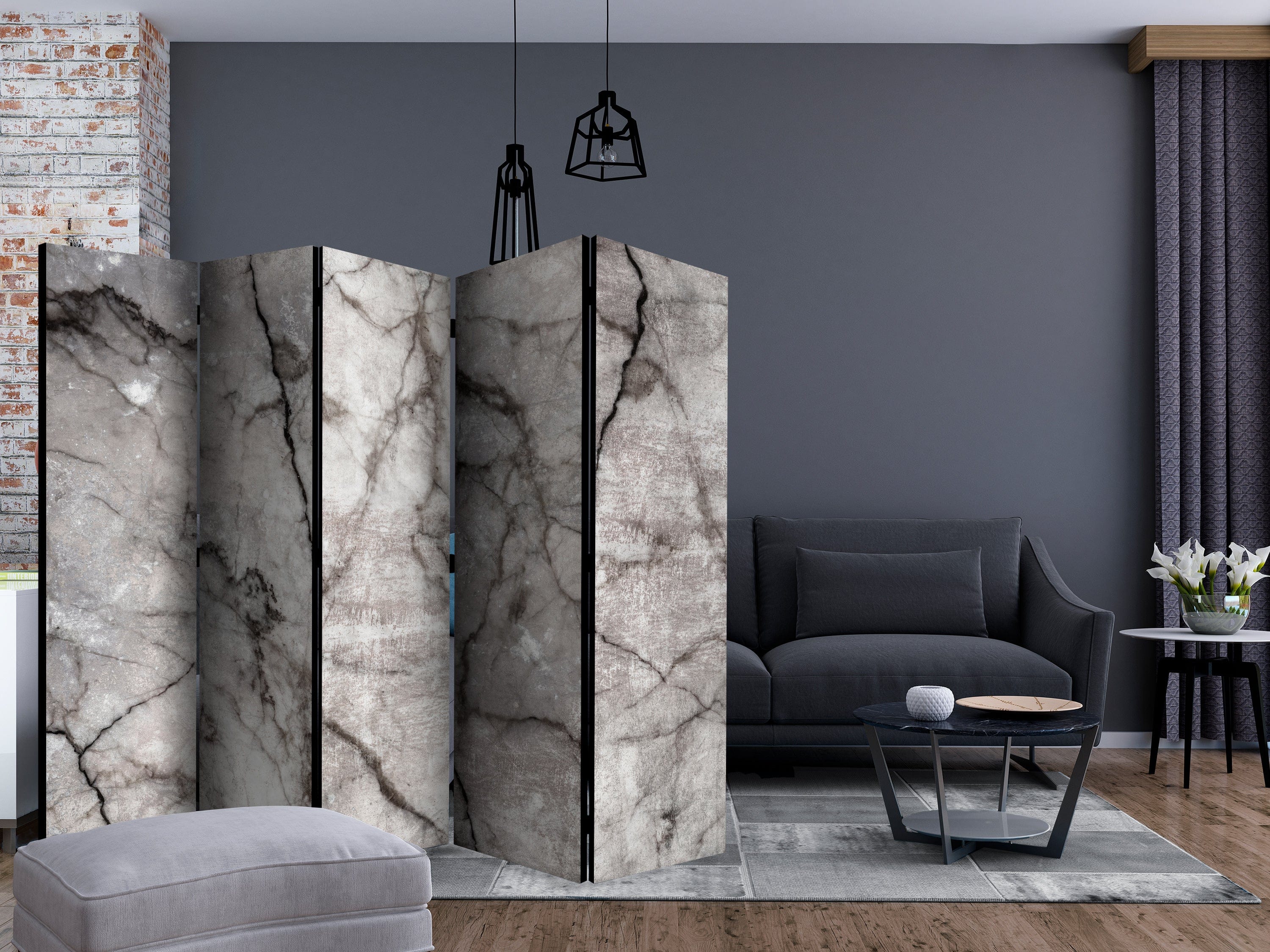 Aizslietnis 5-daļīgs - Pelēks marmors (225x172cm) 225x172 cm Home Trends