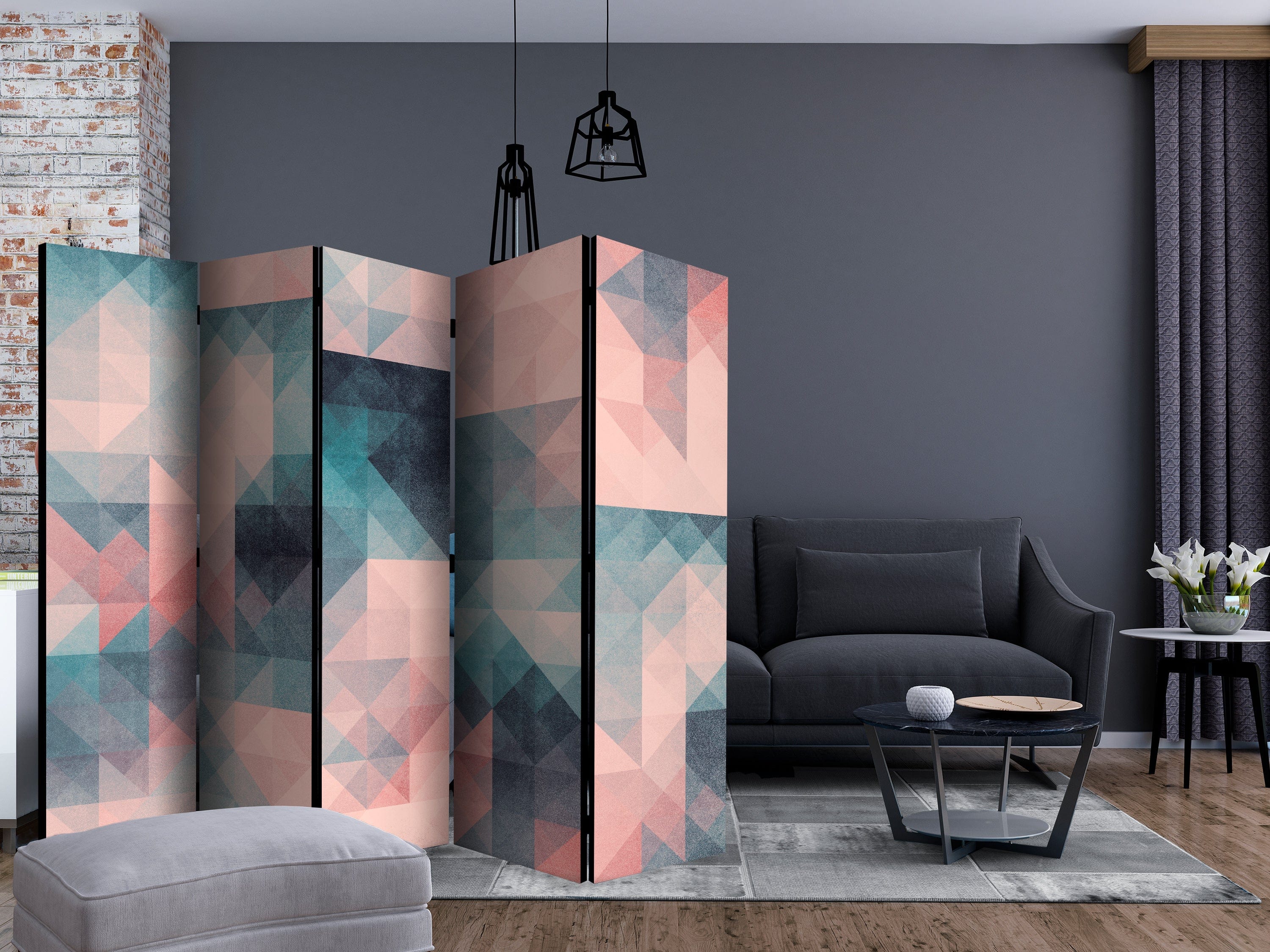 Aizslietnis 5-daļīgs - Pikseļi (zaļi un rozā) (225x172cm) 225x172 cm Home Trends