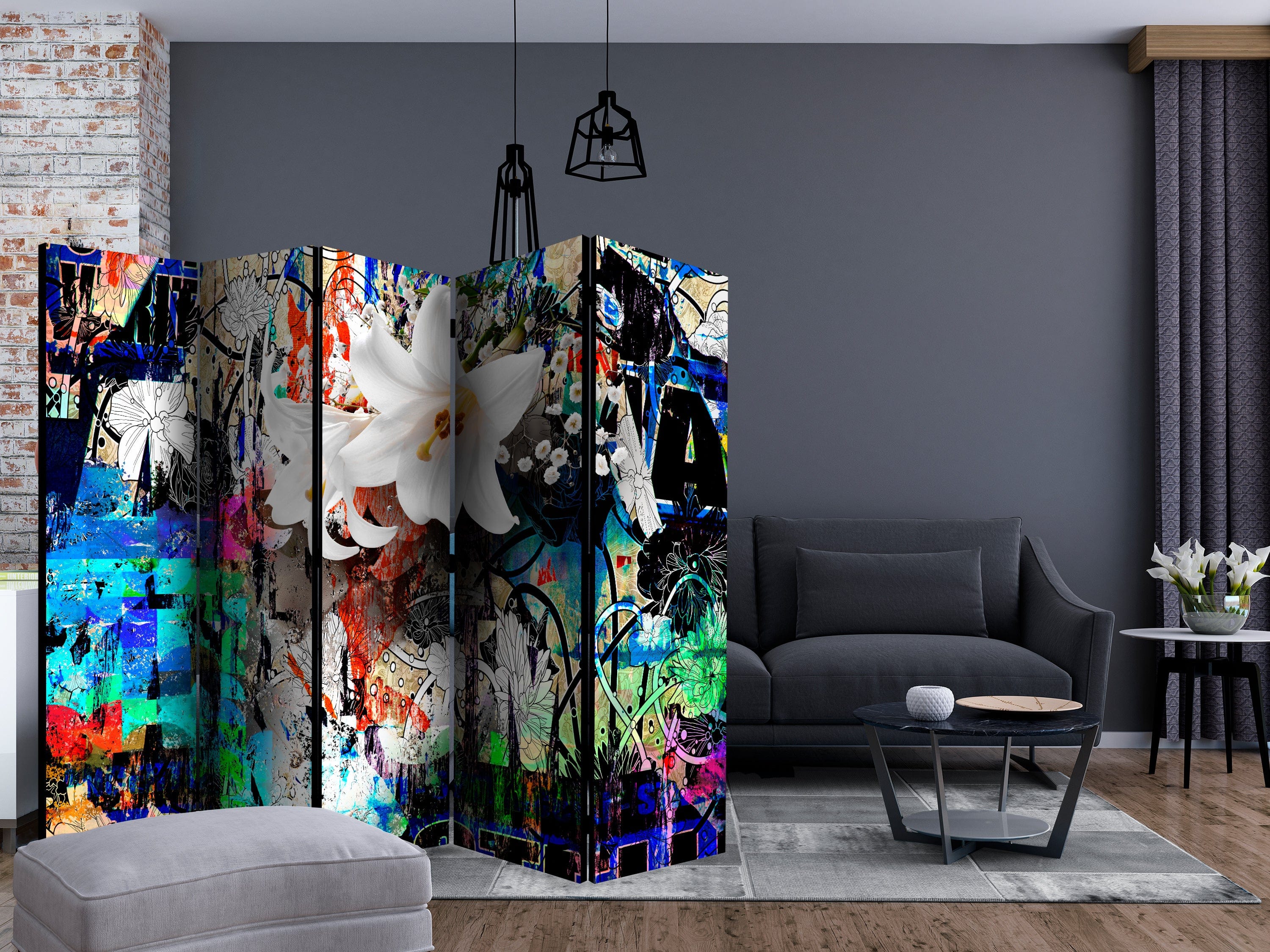 Aizslietnis 5-daļīgs - Pilsētas lilija (225x172cm) 225x172 cm Home Trends