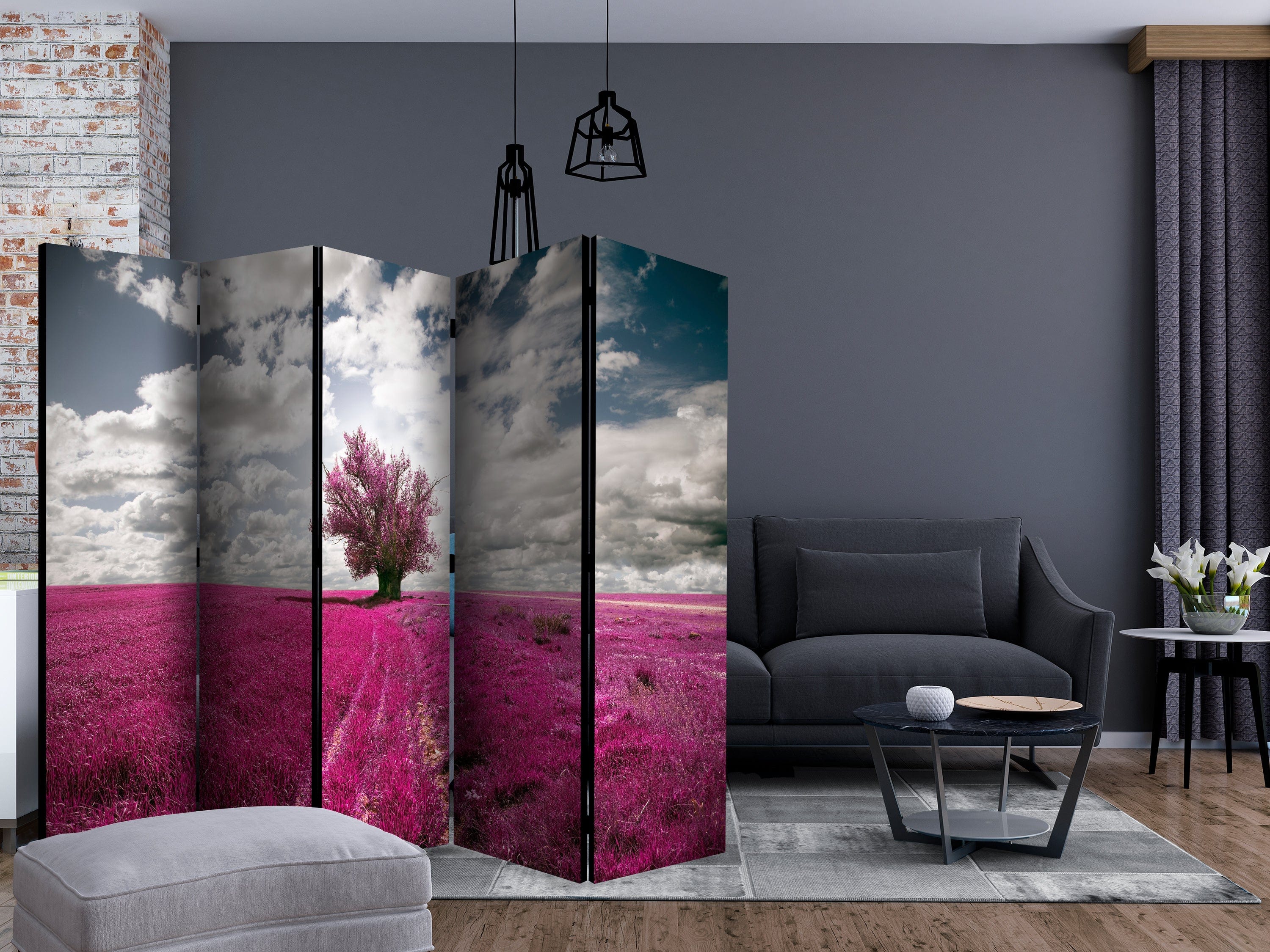 Aizslietnis 5-daļīgs - Purpursarkanā pļava (225x172cm) 225x172 cm Home Trends