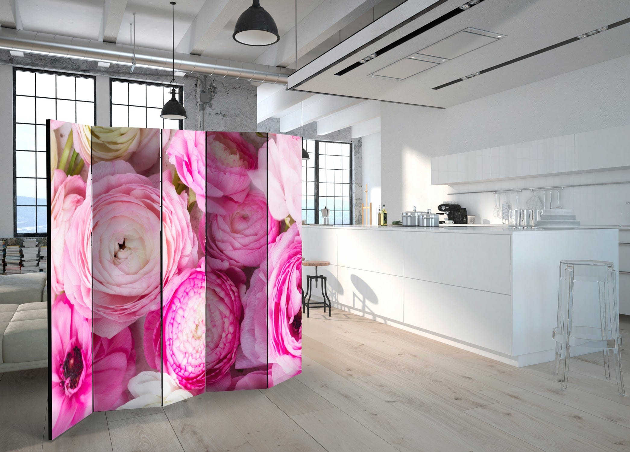 Aizslietnis 5-daļīgs - Ranunculus ziedi (225x172cm) 225x172 cm Home Trends