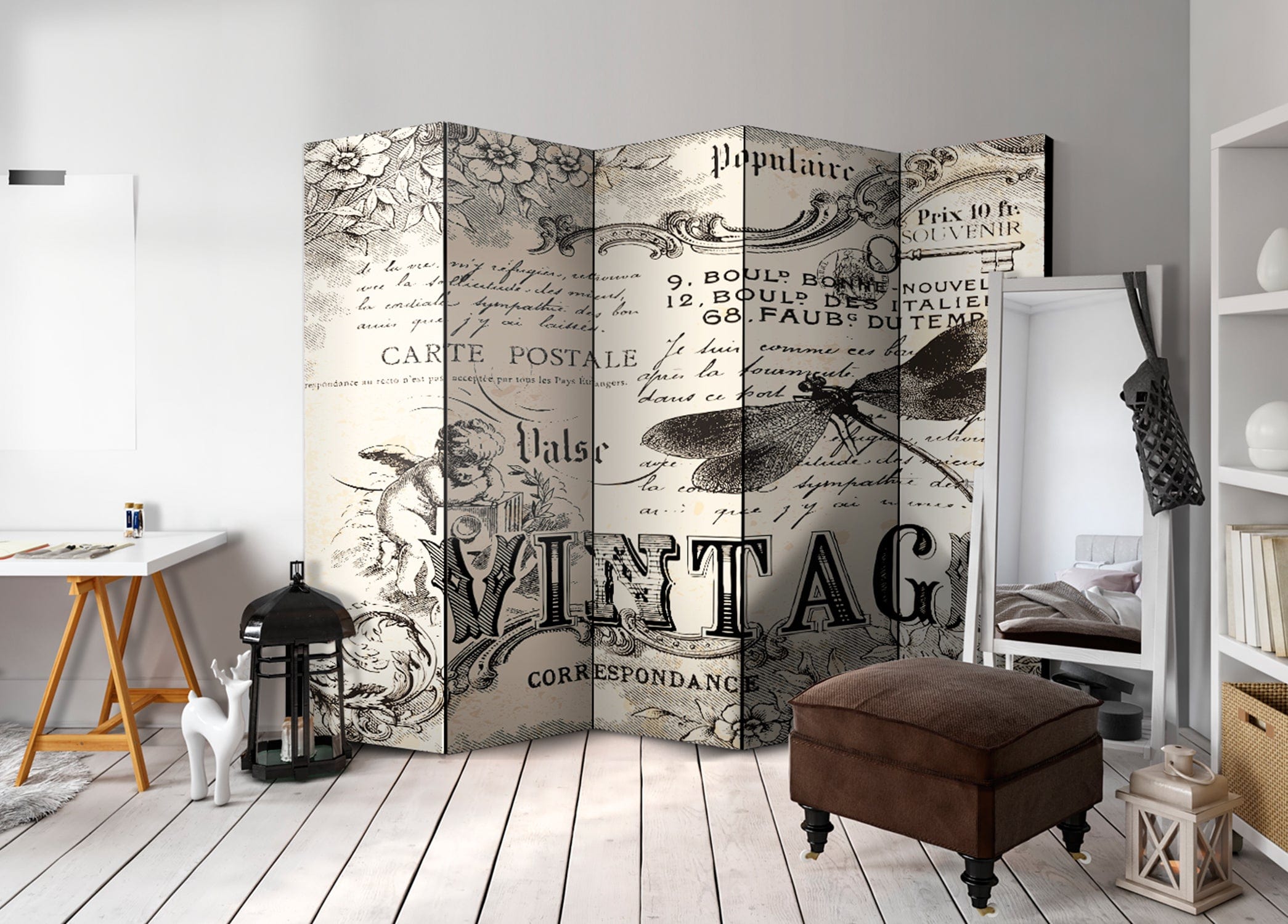 Aizslietnis 5-daļīgs - Retro sarakste (225x172cm) 225x172 cm Home Trends