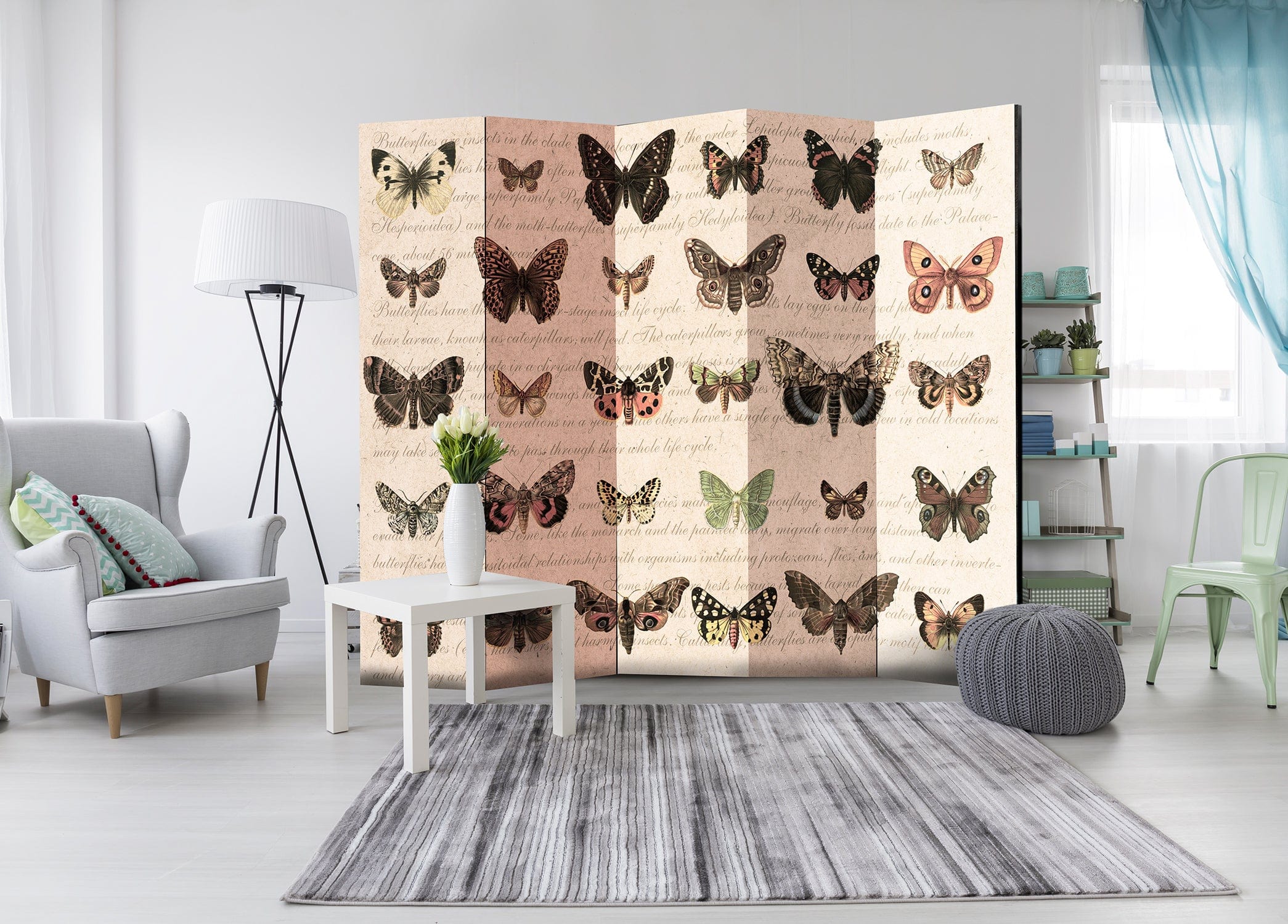 Aizslietnis 5-daļīgs - Retro stils - tauriņi (225x172cm) 225x172 cm Home Trends
