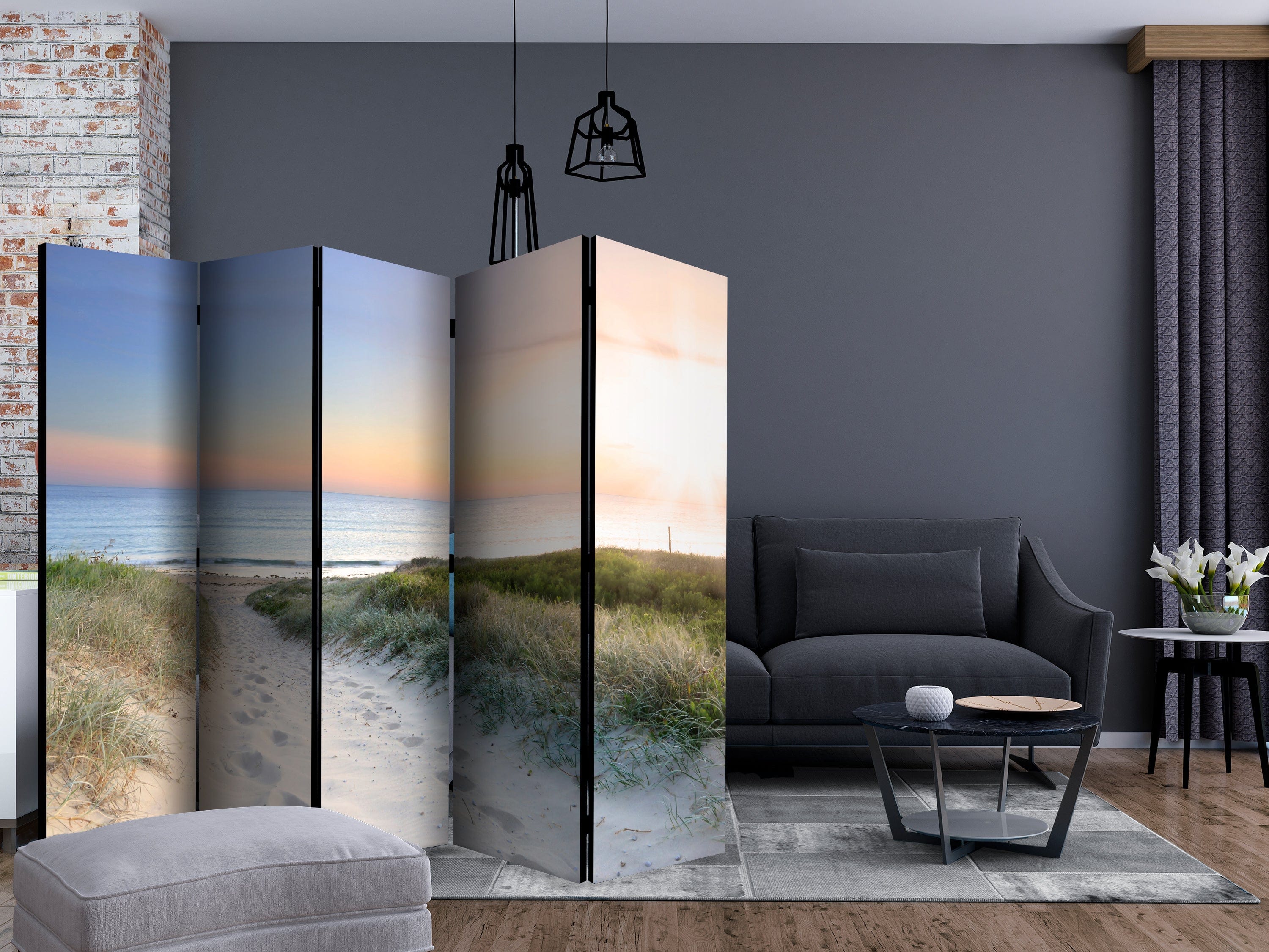 Aizslietnis 5-daļīgs - Rīta pastaiga pludmalē (225x172cm) 225x172 cm Home Trends