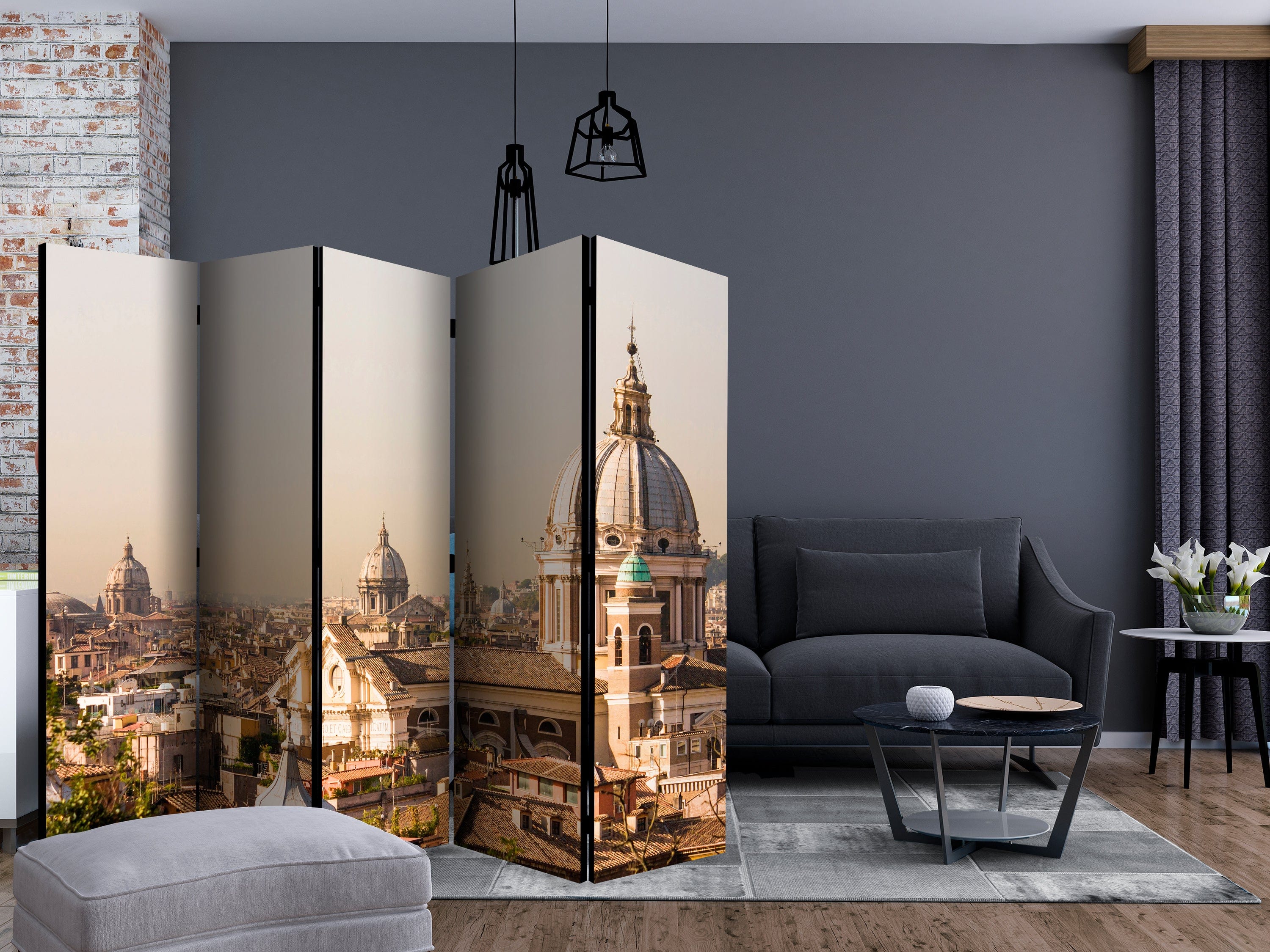 Aizslietnis 5-daļīgs - Roma - skats no putna lidojuma 2. versija (225x172cm) 225x172 cm Home Trends