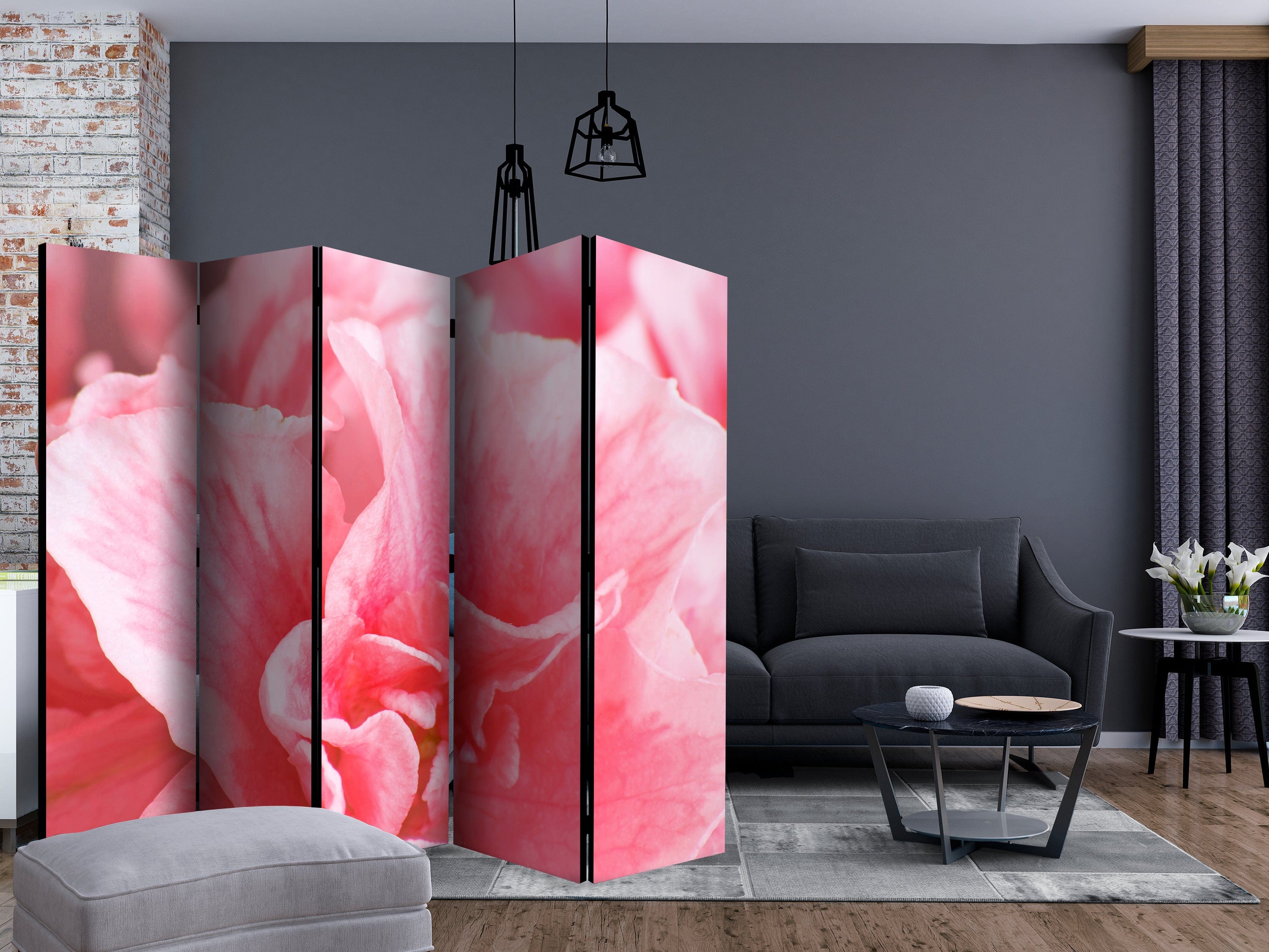 Aizslietnis 5-daļīgs - Rozā azāliju ziedi (225x172cm) 225x172 cm Home Trends