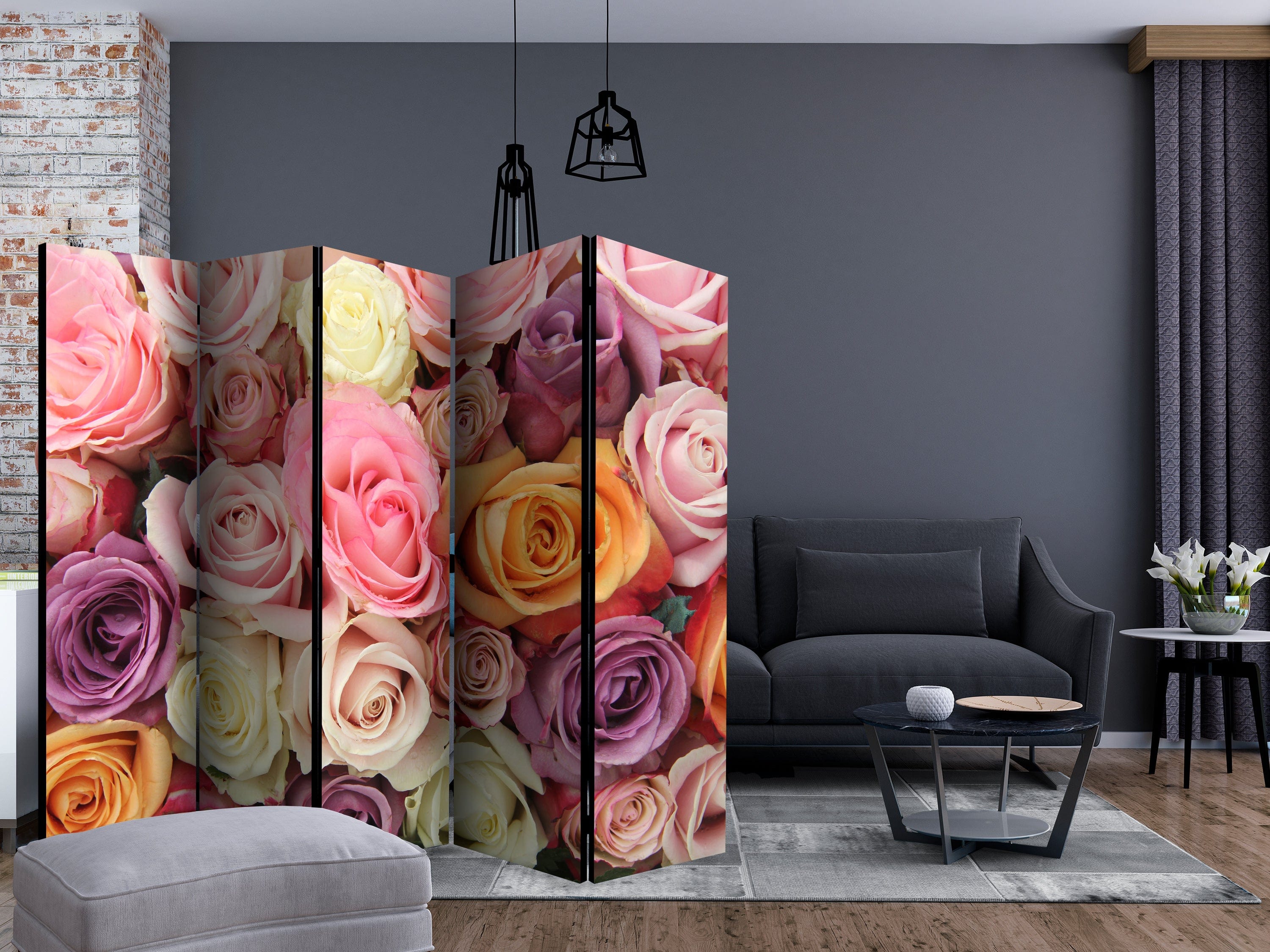 Aizslietnis 5-daļīgs - Rozes pasteļkrāsās (225x172cm) 225x172 cm Home Trends