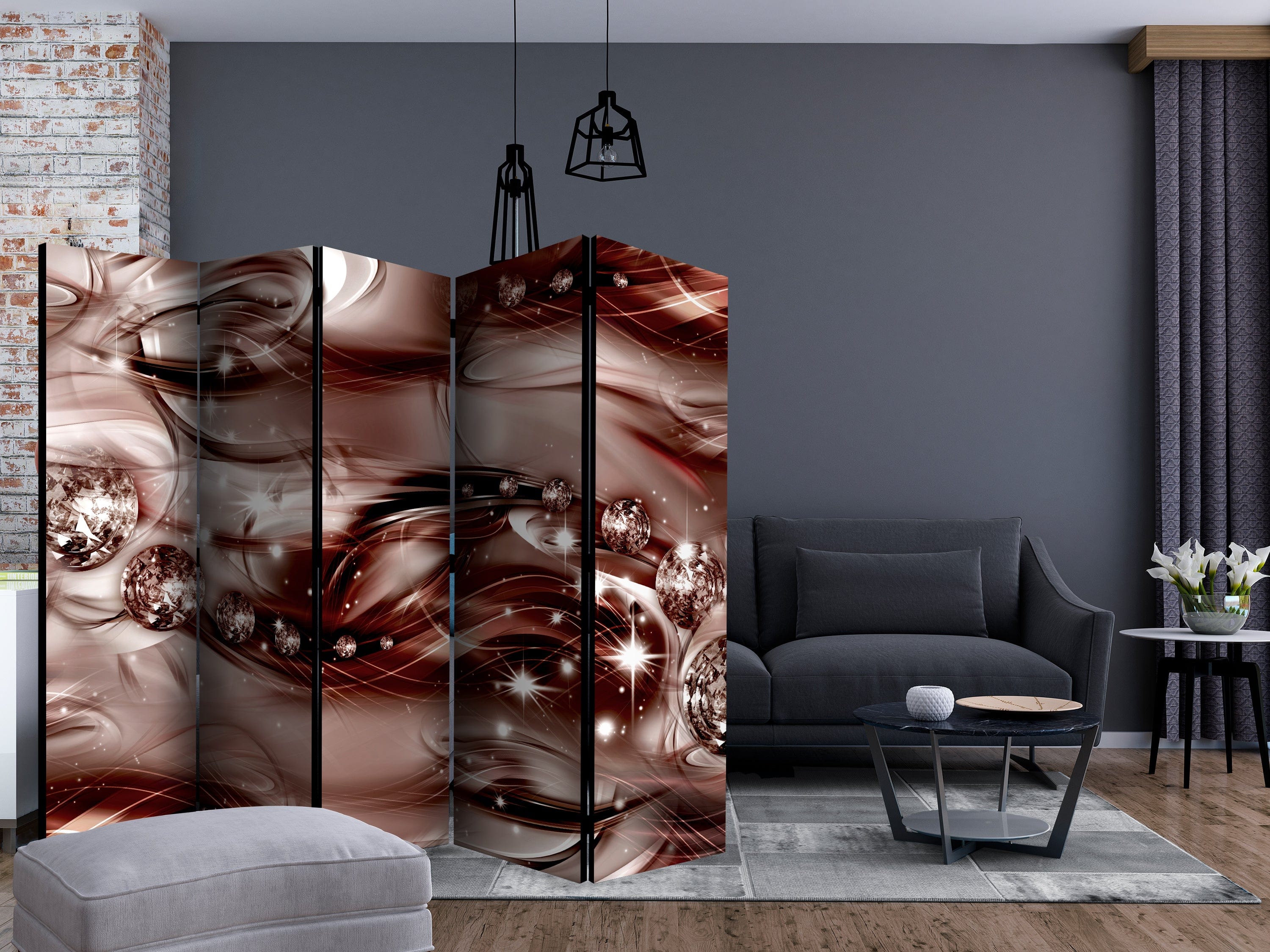 Aizslietnis 5-daļīgs - Rubīna abstrakcija (225x172cm) 225x172 cm Home Trends