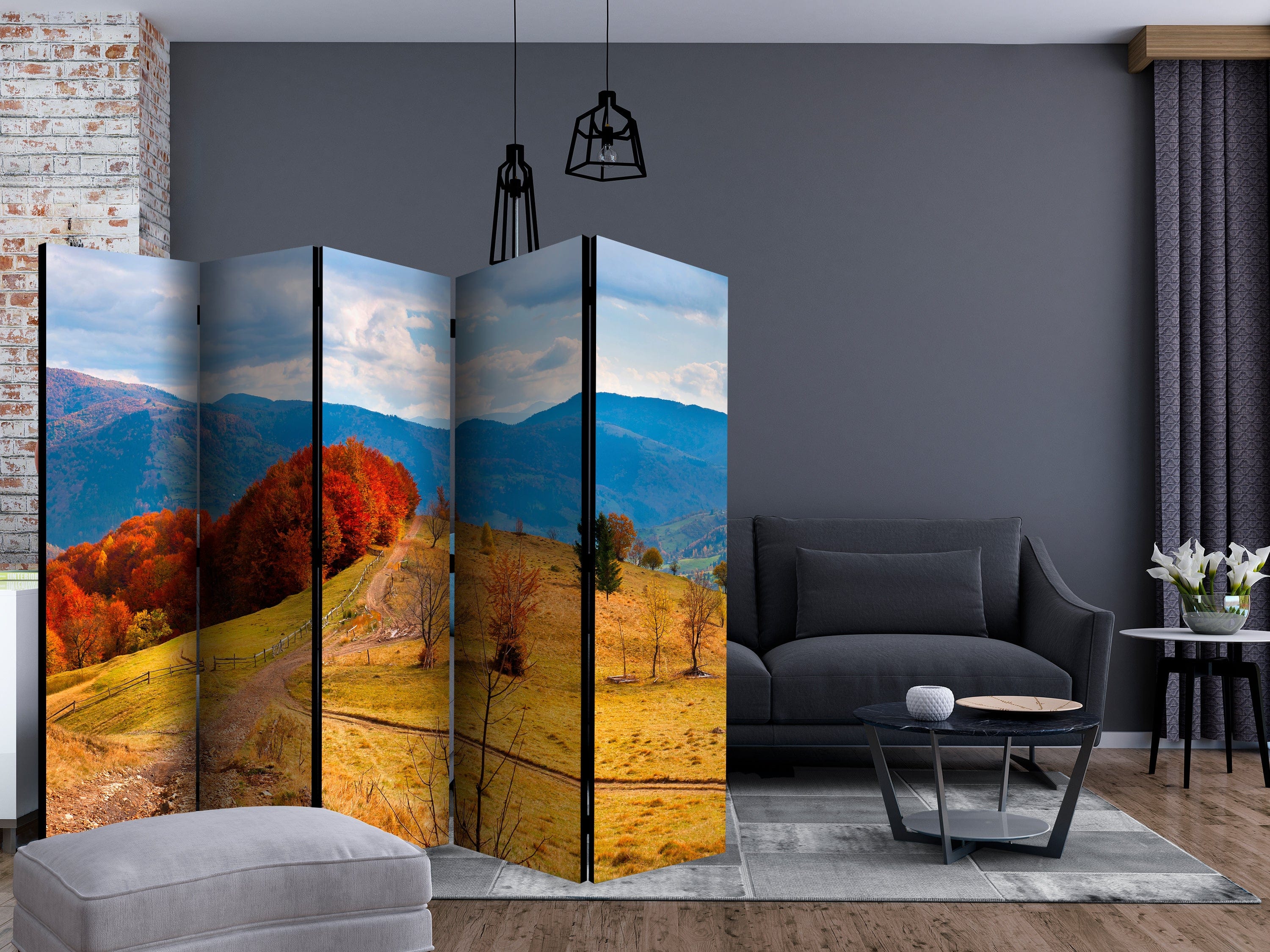 Aizslietnis 5-daļīgs - Rudens ainava Karpatu kalnos (225x172cm) 225x172 cm Home Trends