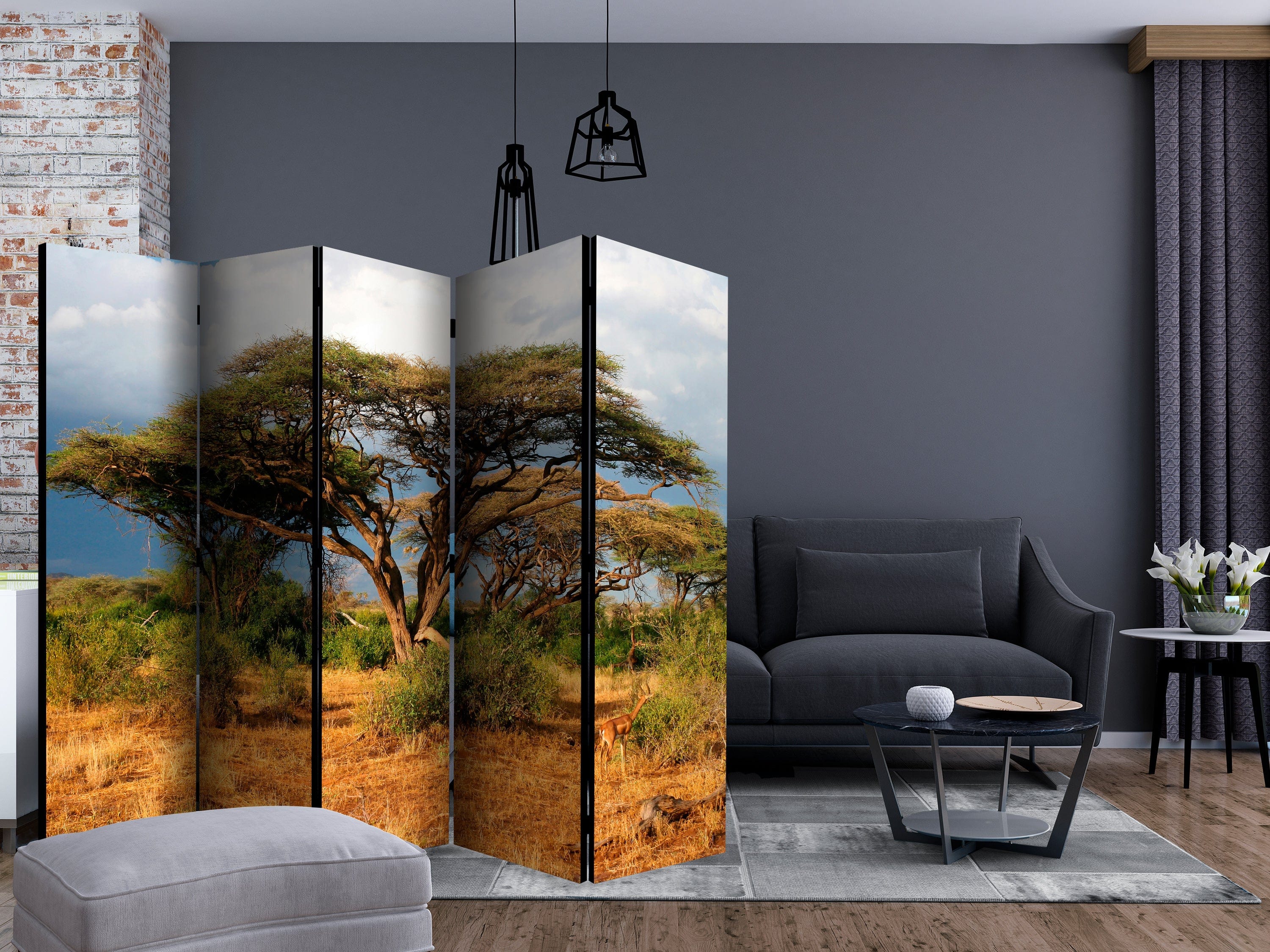 Aizslietnis 5-daļīgs - Samburu nacionālais rezervāts, Kenija (225x172cm) 225x172 cm Home Trends