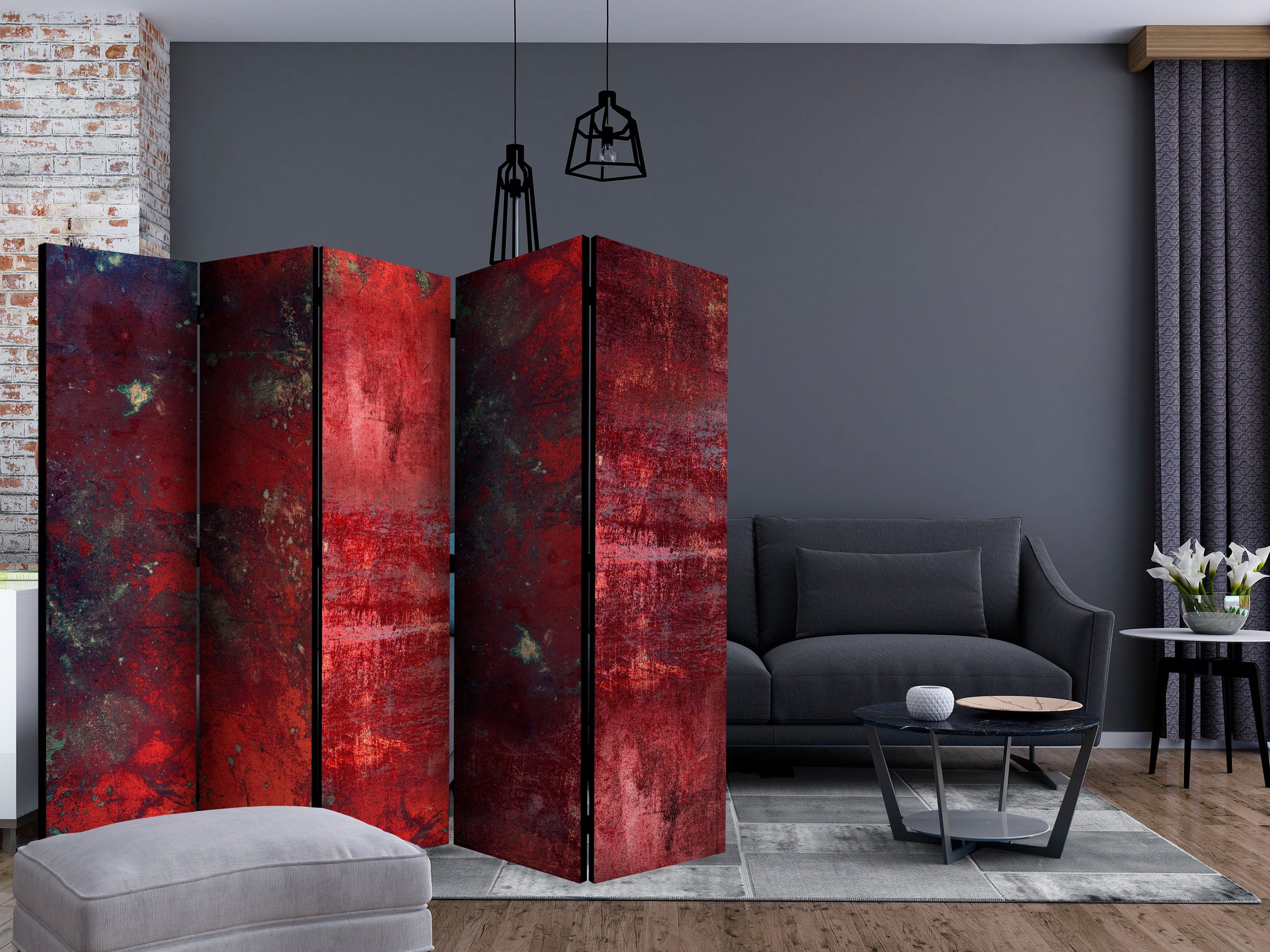 Aizslietnis 5-daļīgs - Sarkans betons (225x172cm) 225x172 cm Home Trends
