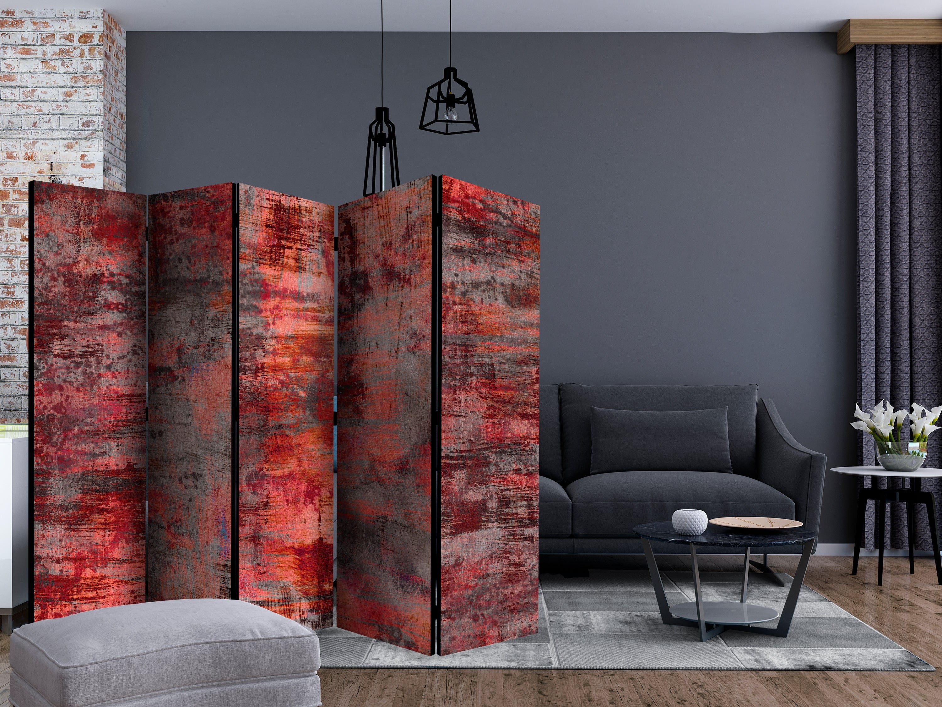 Aizslietnis 5-daļīgs - Sarkans metāls (225x172cm) 225x172 cm Home Trends