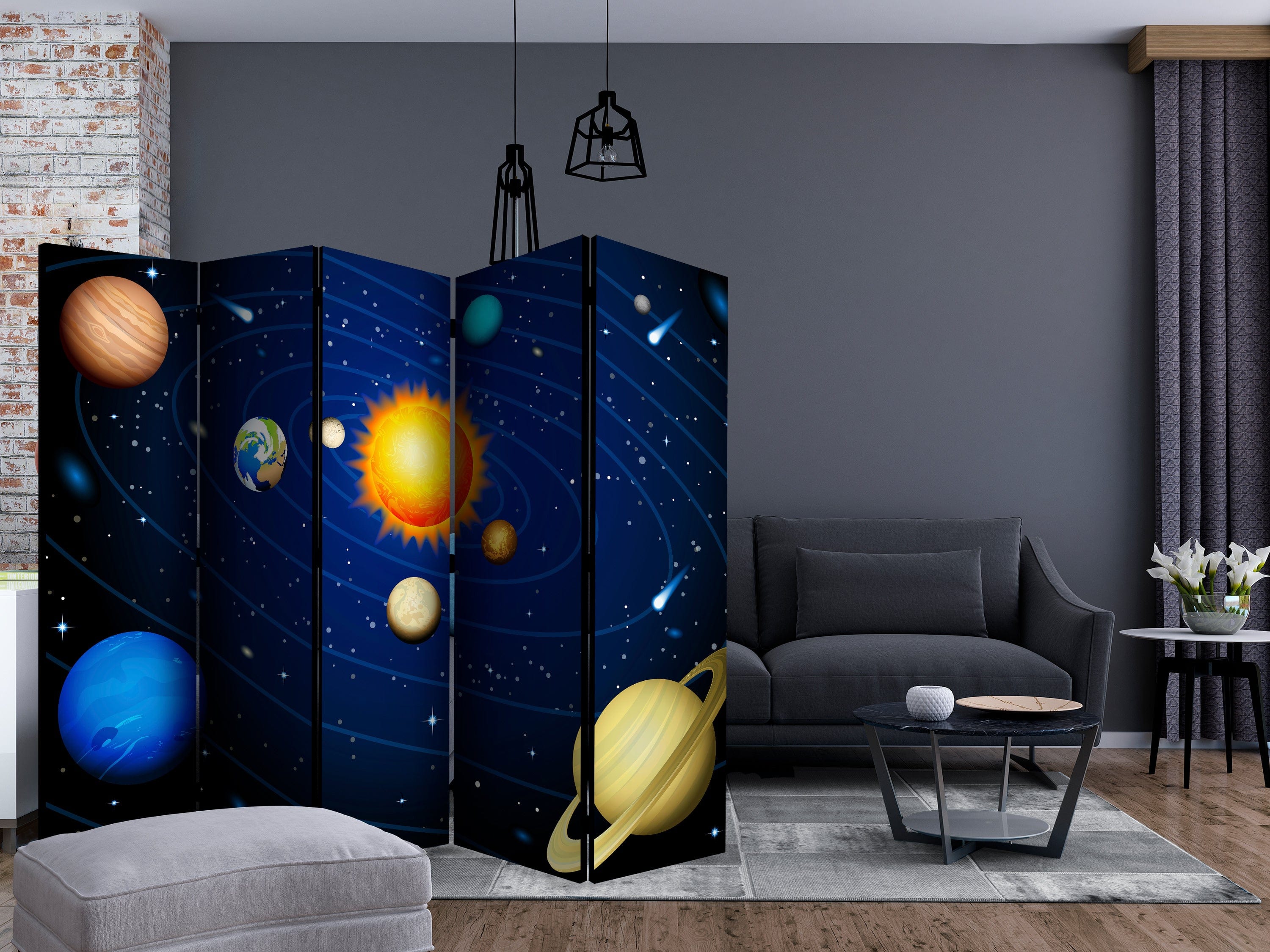 Aizslietnis 5-daļīgs - Saules sistēma (225x172cm) 225x172 cm Home Trends