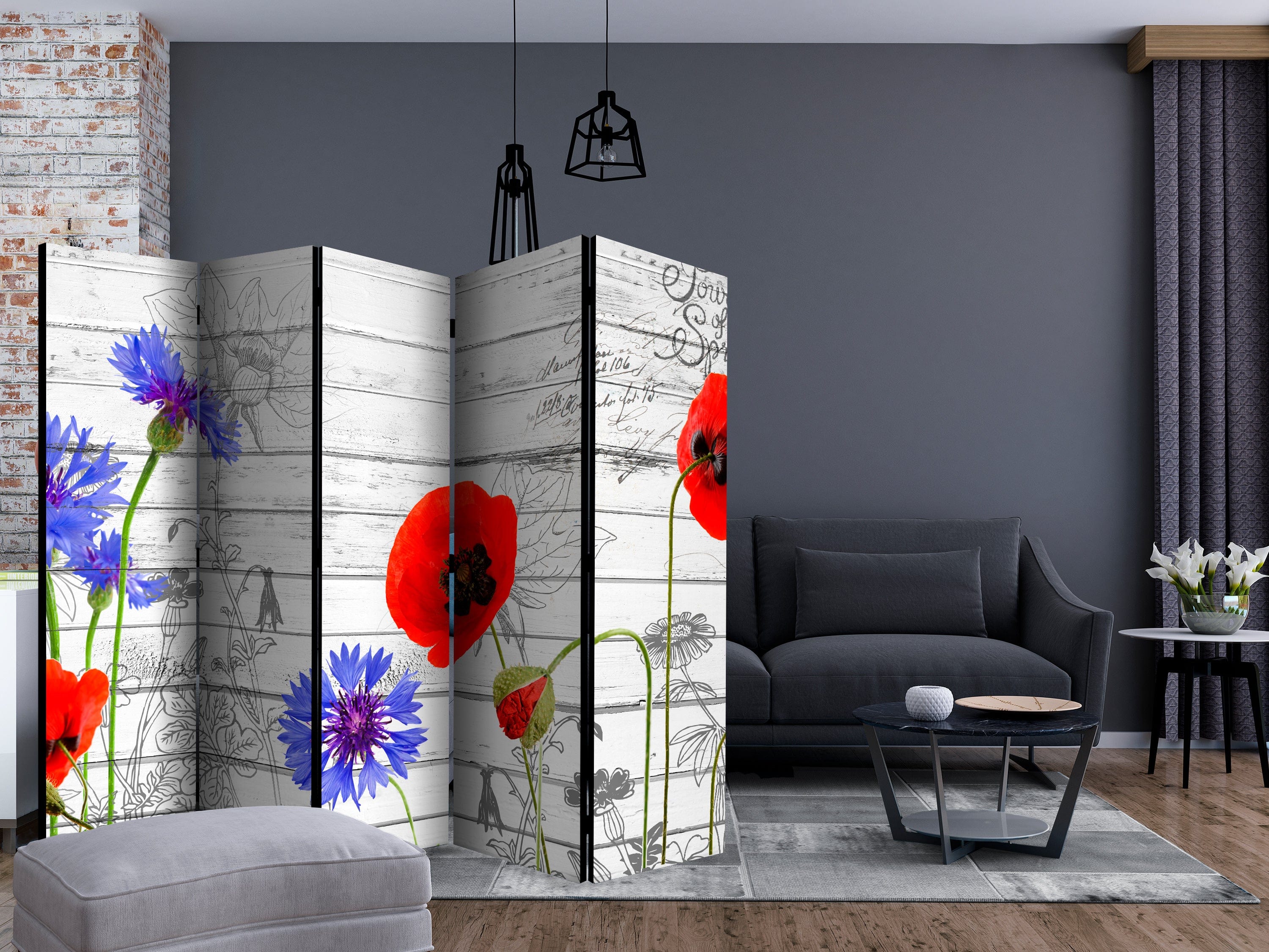 Aizslietnis 5-daļīgs - Savvaļas ziedi (225x172cm) 225x172 cm Home Trends