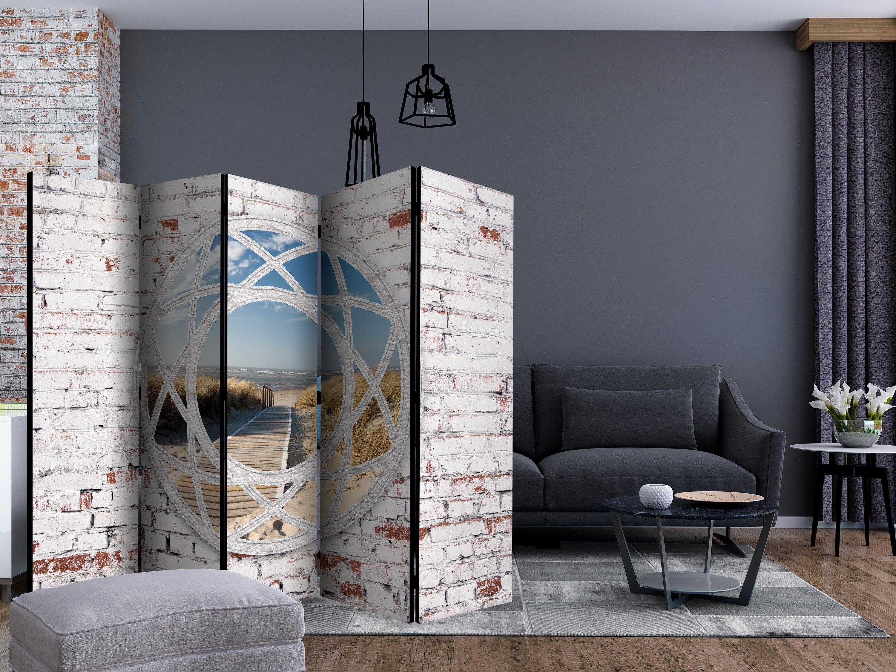 Aizslietnis 5-daļīgs - Skats uz pludmali (225x172cm) 225x172 cm Home Trends