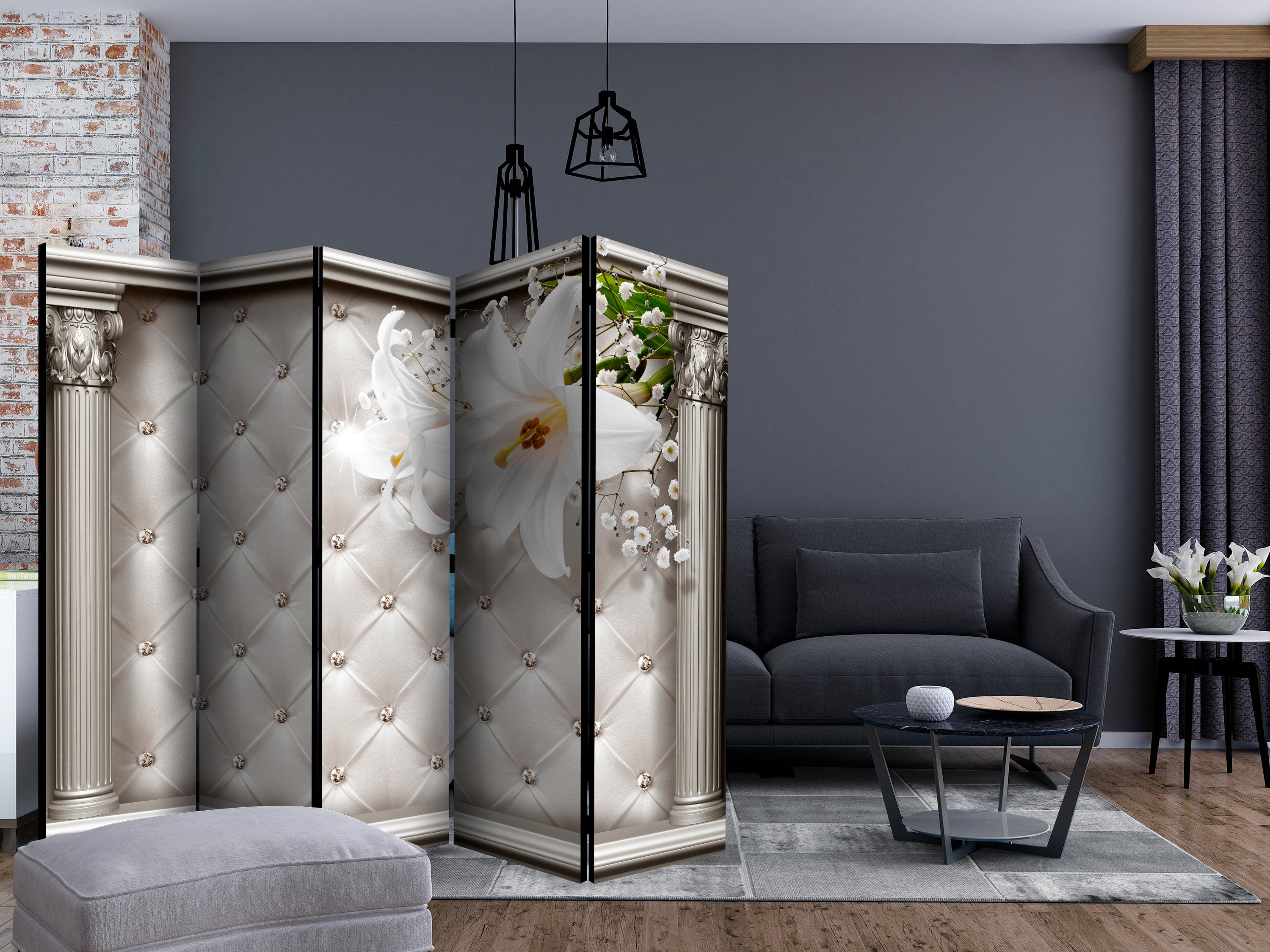 Aizslietnis 5-daļīgs - Skatuve ar kolonnām (225x172cm) 225x172 cm Home Trends