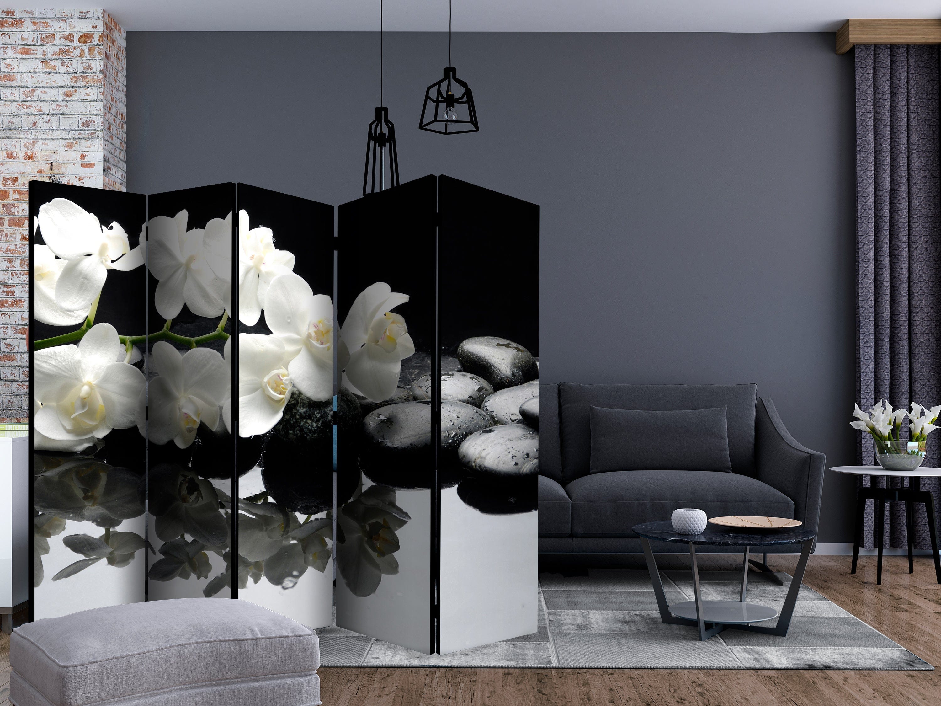 Aizslietnis 5-daļīgs - Spa, akmeņi un orhidejas (225x172cm) 225x172 cm Home Trends