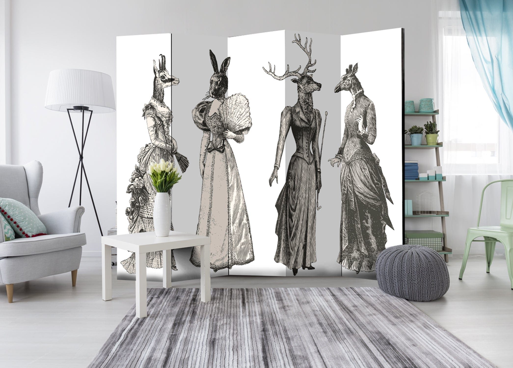 Aizslietnis 5-daļīgs - Stilīgs zooloģiskais dārzs (225x172cm) 225x172 cm Home Trends