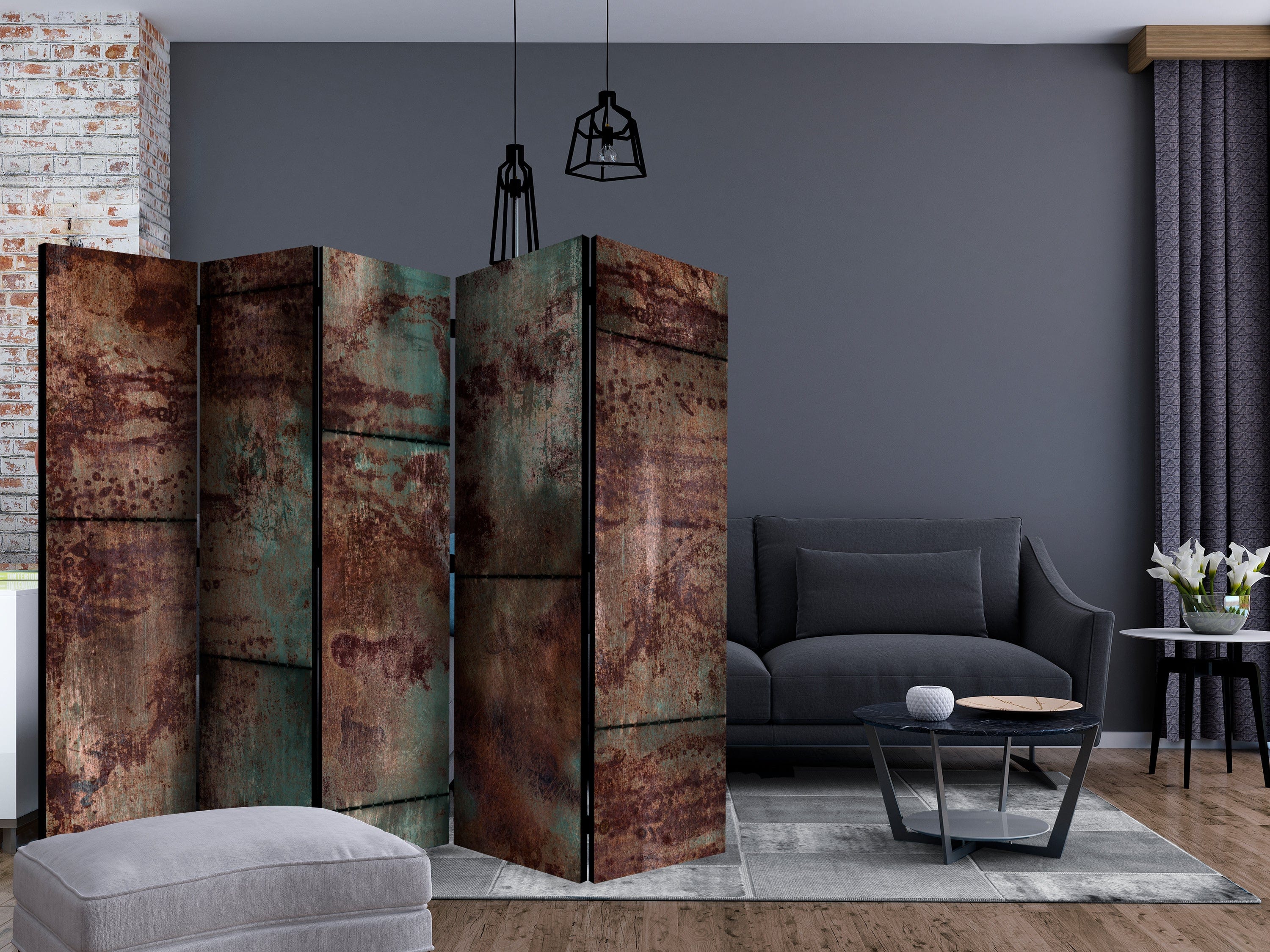 Aizslietnis 5-daļīgs - Tumšā metāla loksne (225x172cm) 225x172 cm Home Trends