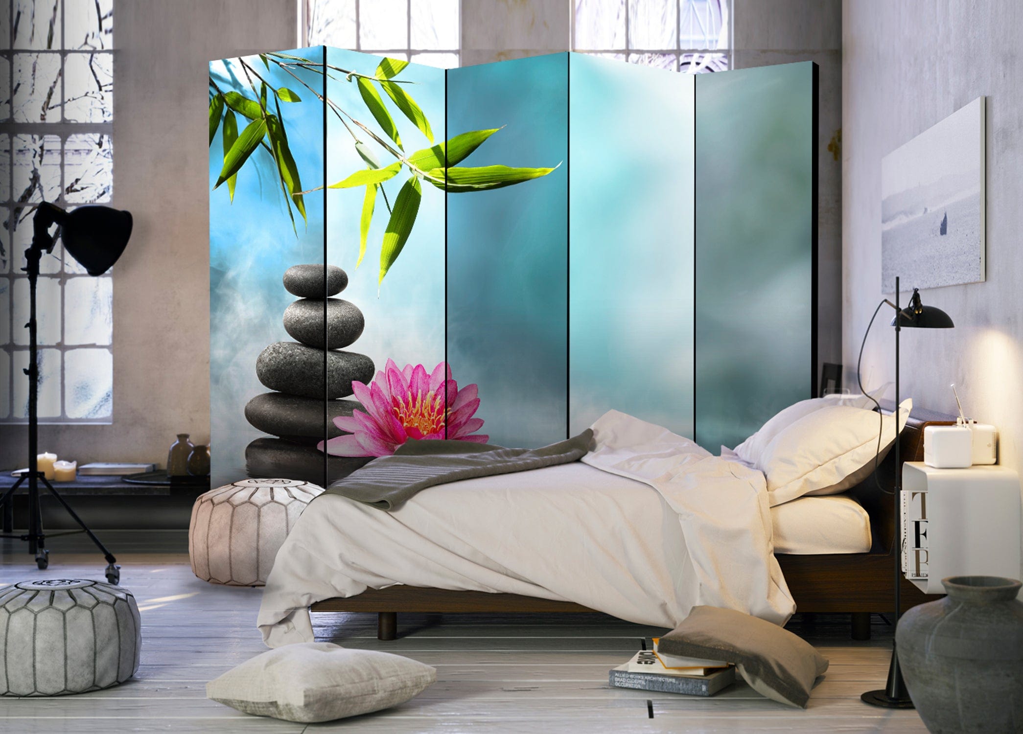 Aizslietnis 5-daļīgs - Ūdens lilija un dzeņakmeņi (225x172cm) 225x172 cm Home Trends