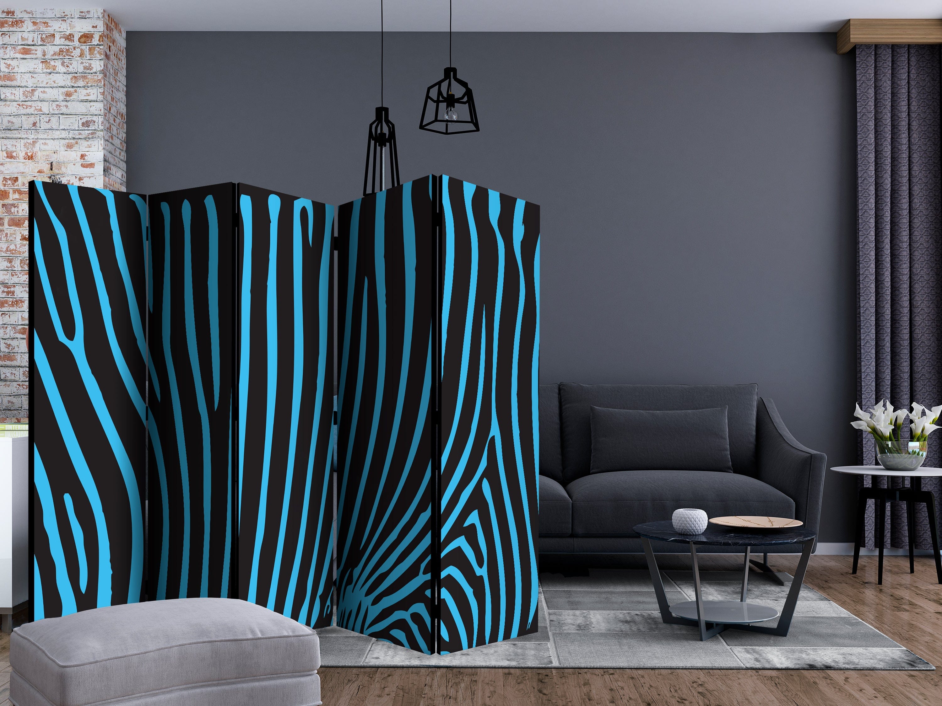 Aizslietnis 5-daļīgs - Zebras raksts (tirkīza) (225x172cm) 225x172 cm Home Trends