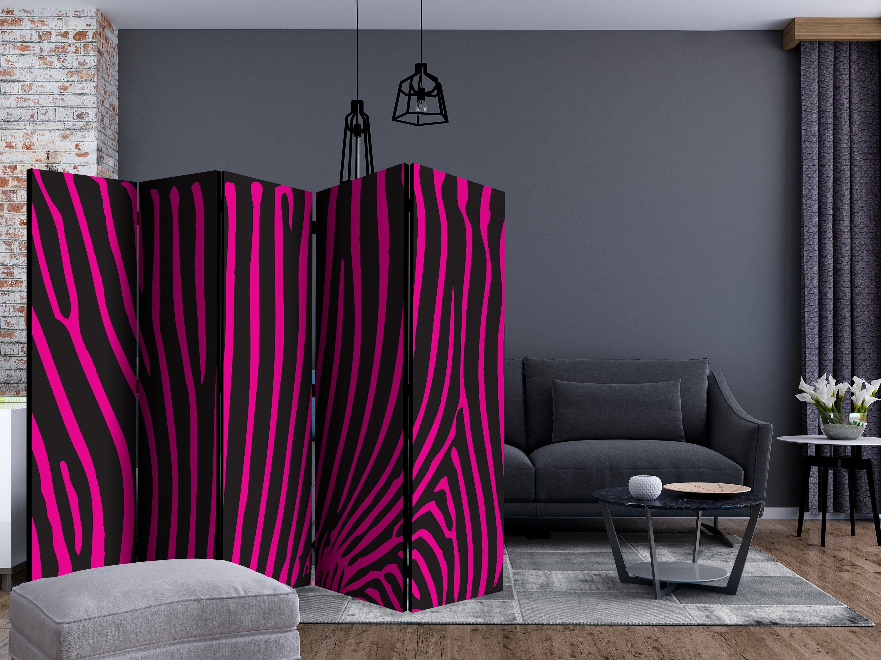 Aizslietnis 5-daļīgs - Zebras raksts (violets) (225x172cm) 225x172 cm Home Trends