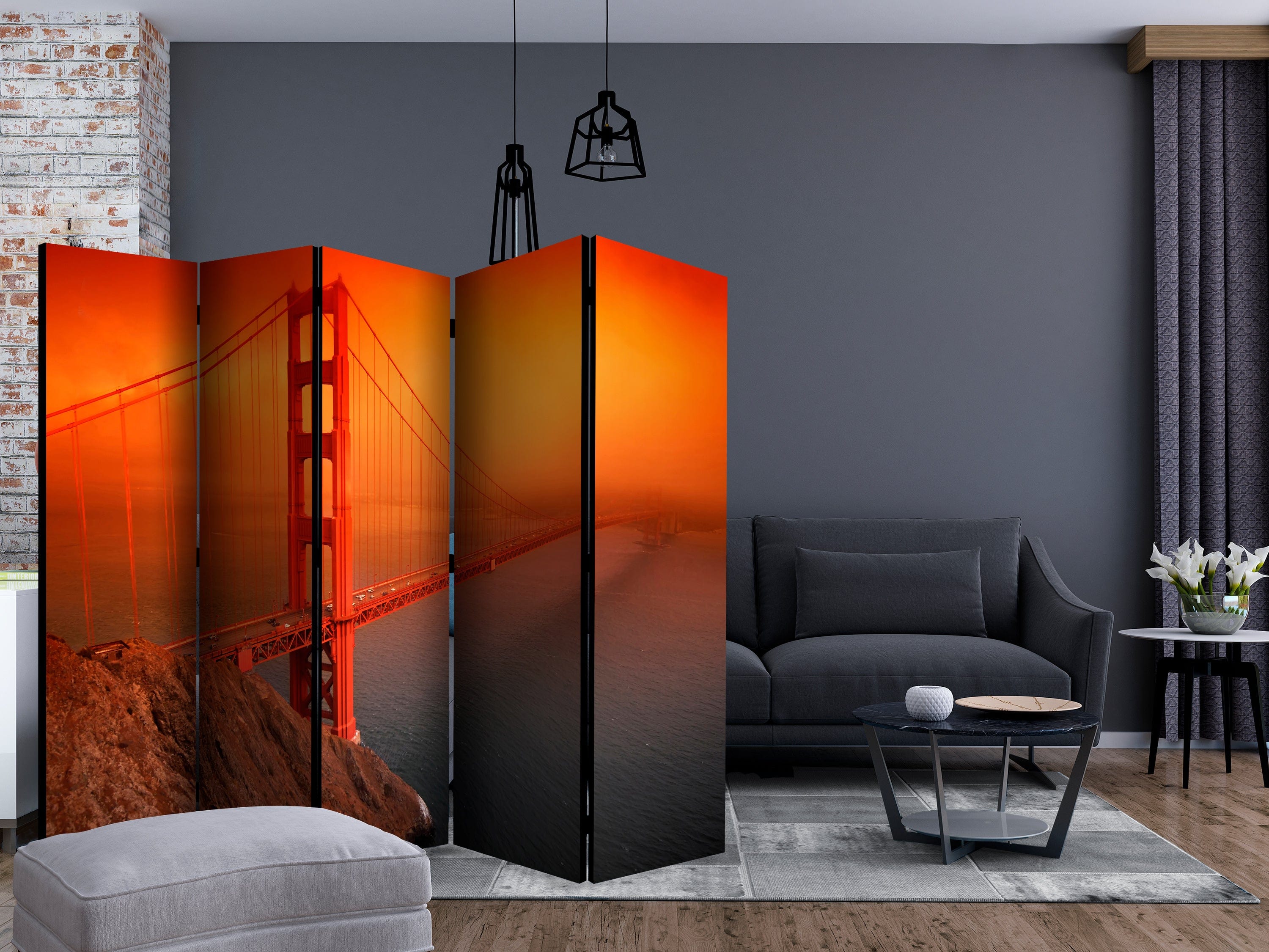Aizslietnis 5-daļīgs - Zelta vārtu tilts (225x172cm) 225x172 cm Home Trends
