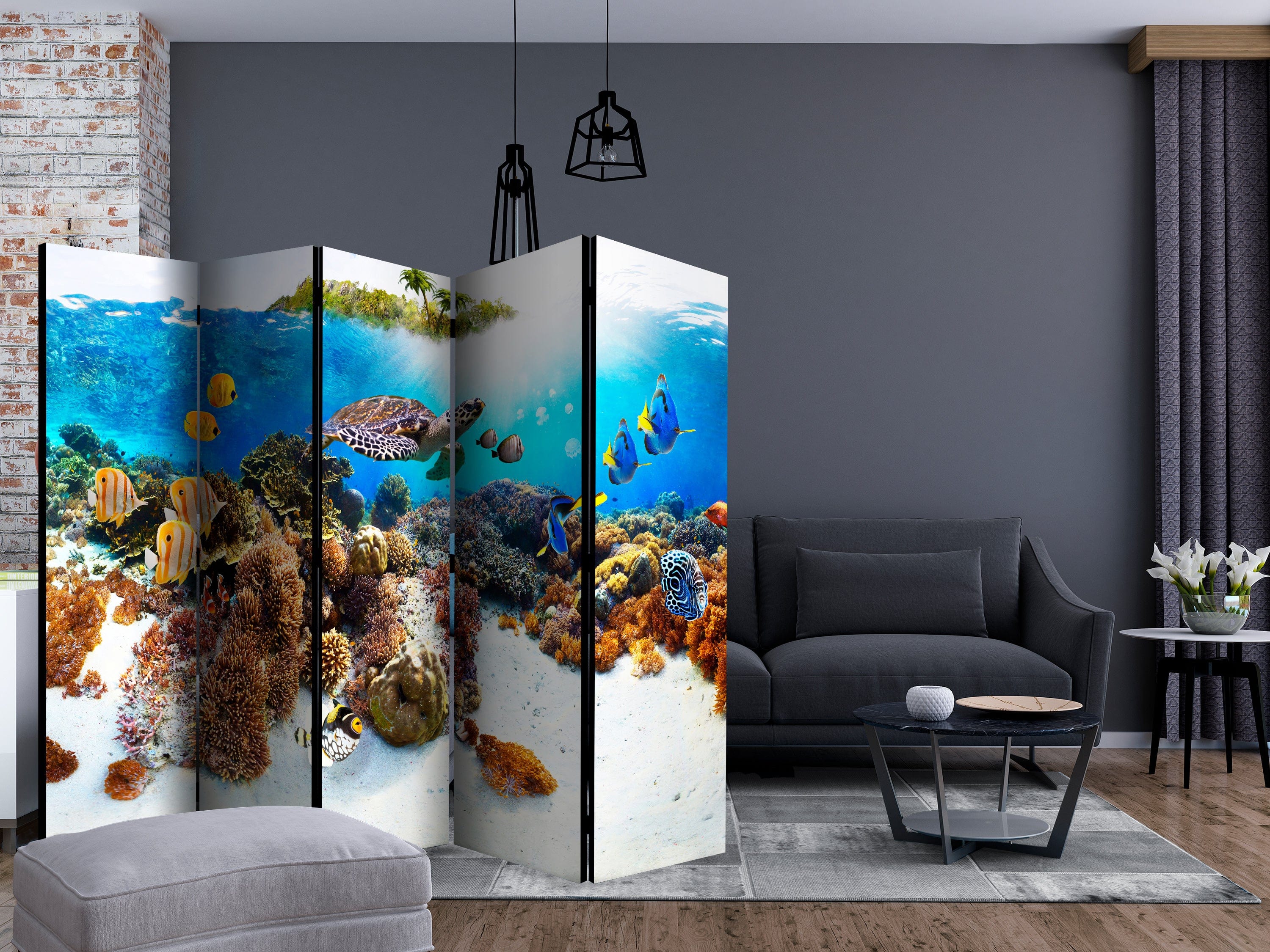 Aizslietnis 5-daļīgs - Zemūdens valstība (225x172cm) 225x172 cm Home Trends