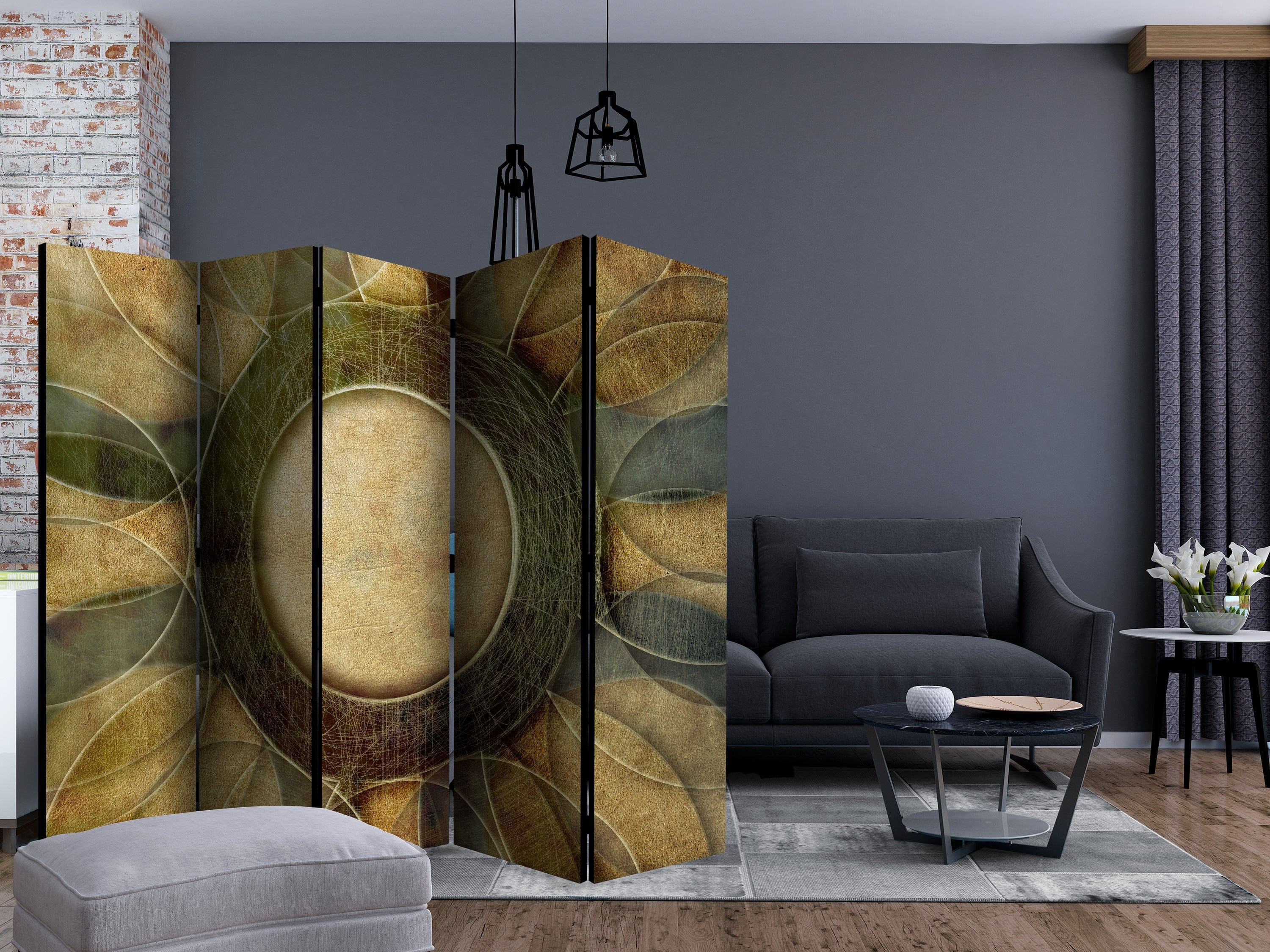 Aizslietnis 5-daļīgs - zieds - retro stilā (225x172cm) 225x172 cm Home Trends