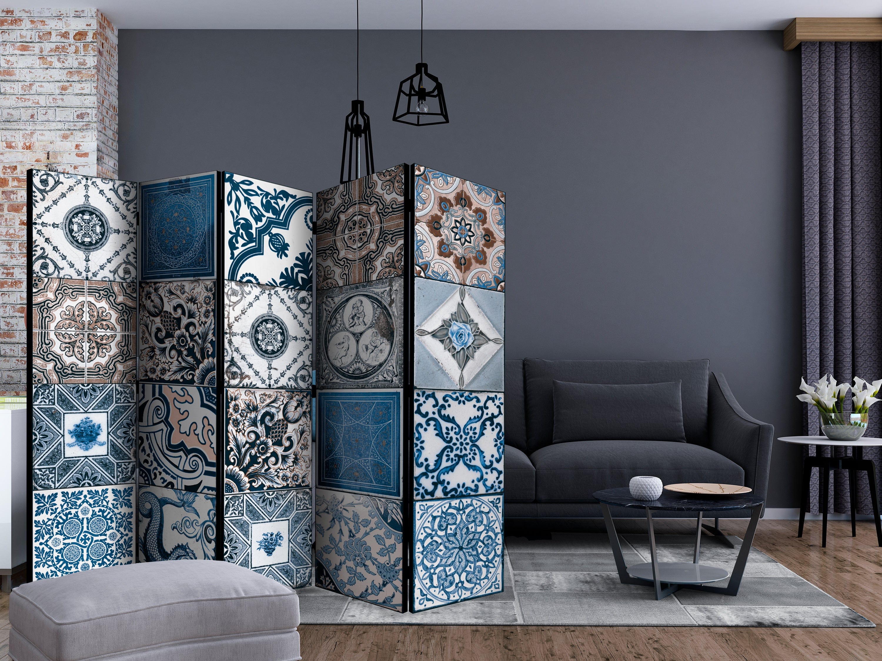 Aizslietnis 5-daļīgs - Zilā Arabeska (225x172cm) 225x172 cm Home Trends