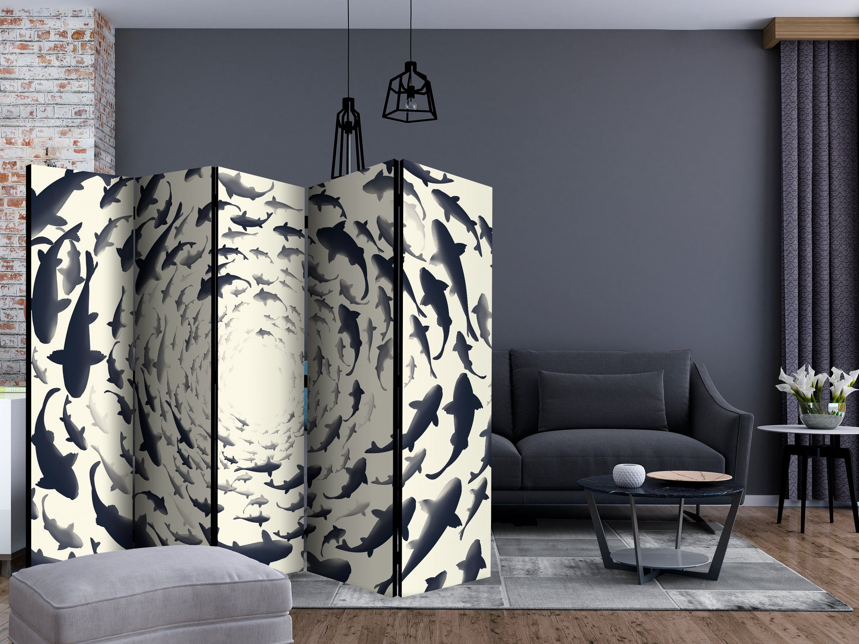 Aizslietnis 5-daļīgs - Zivju virpulis (225x172cm) 225x172 cm Home Trends